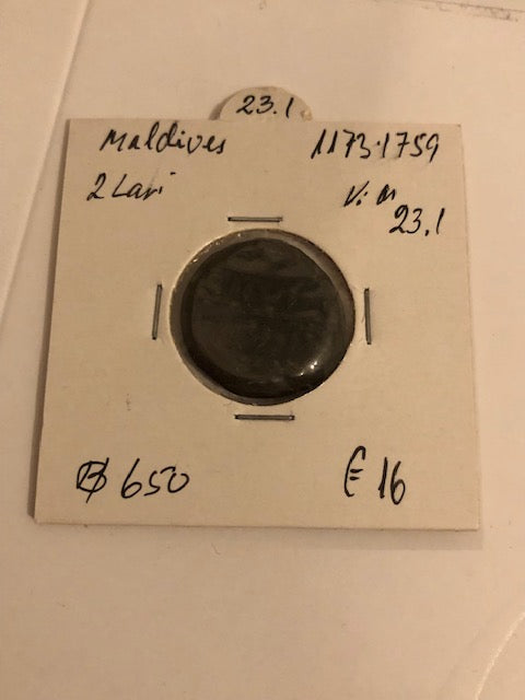 Maldives 2 Lari 1173-1759 KM 23.1
