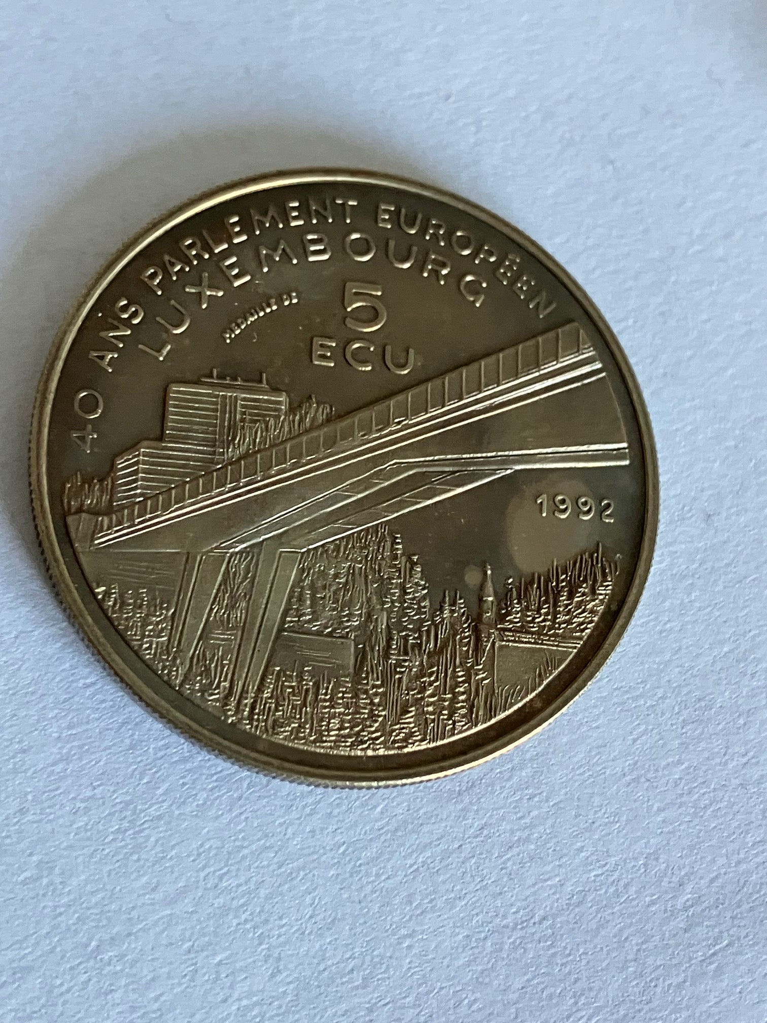 5 Ecu 1992 Luxembourg - 40 Års Europaparlament