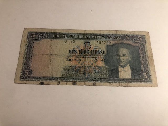 5 Turk lirasi Turkey