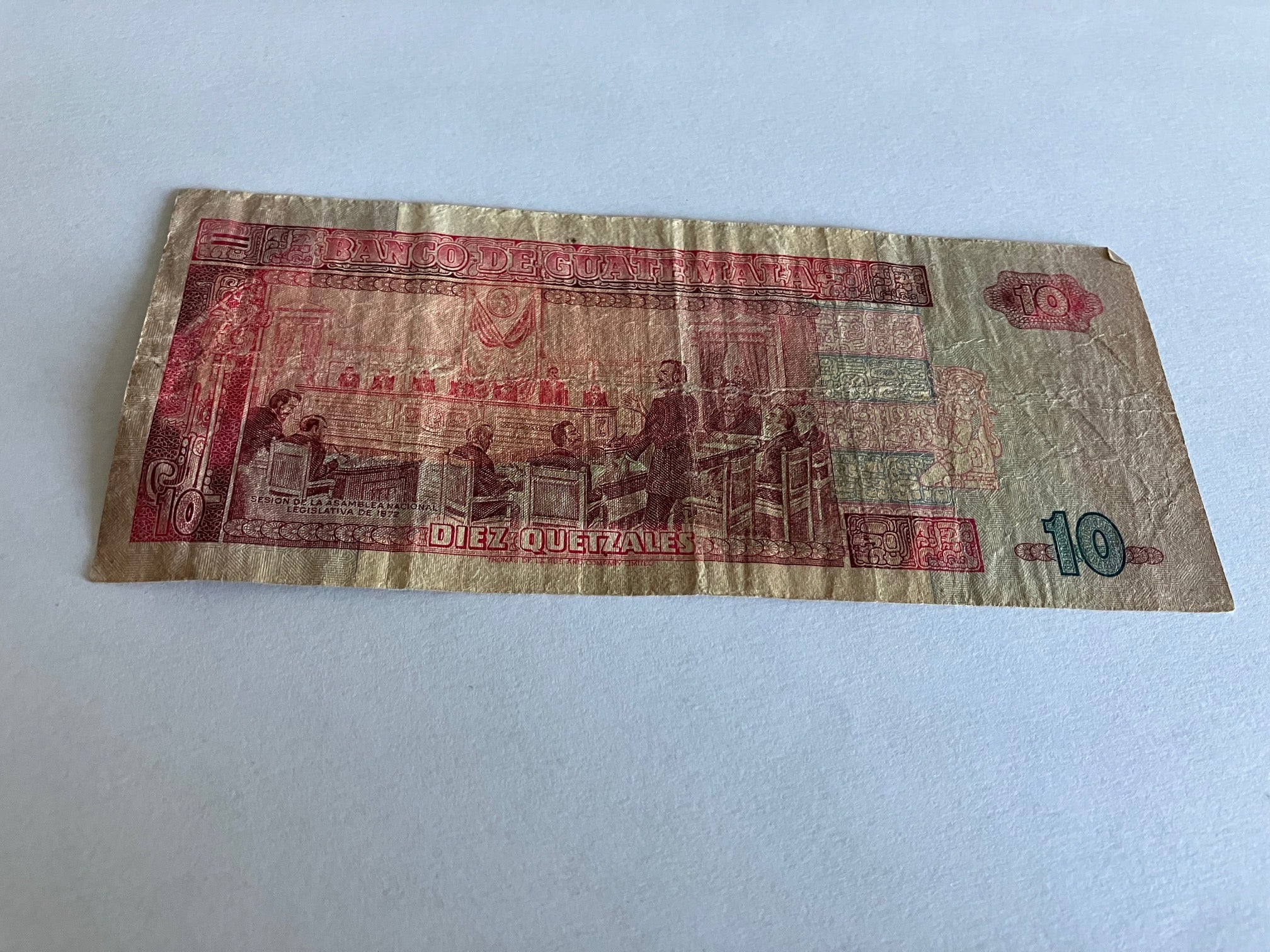 10 Quetzales Guatemala - Bad condition