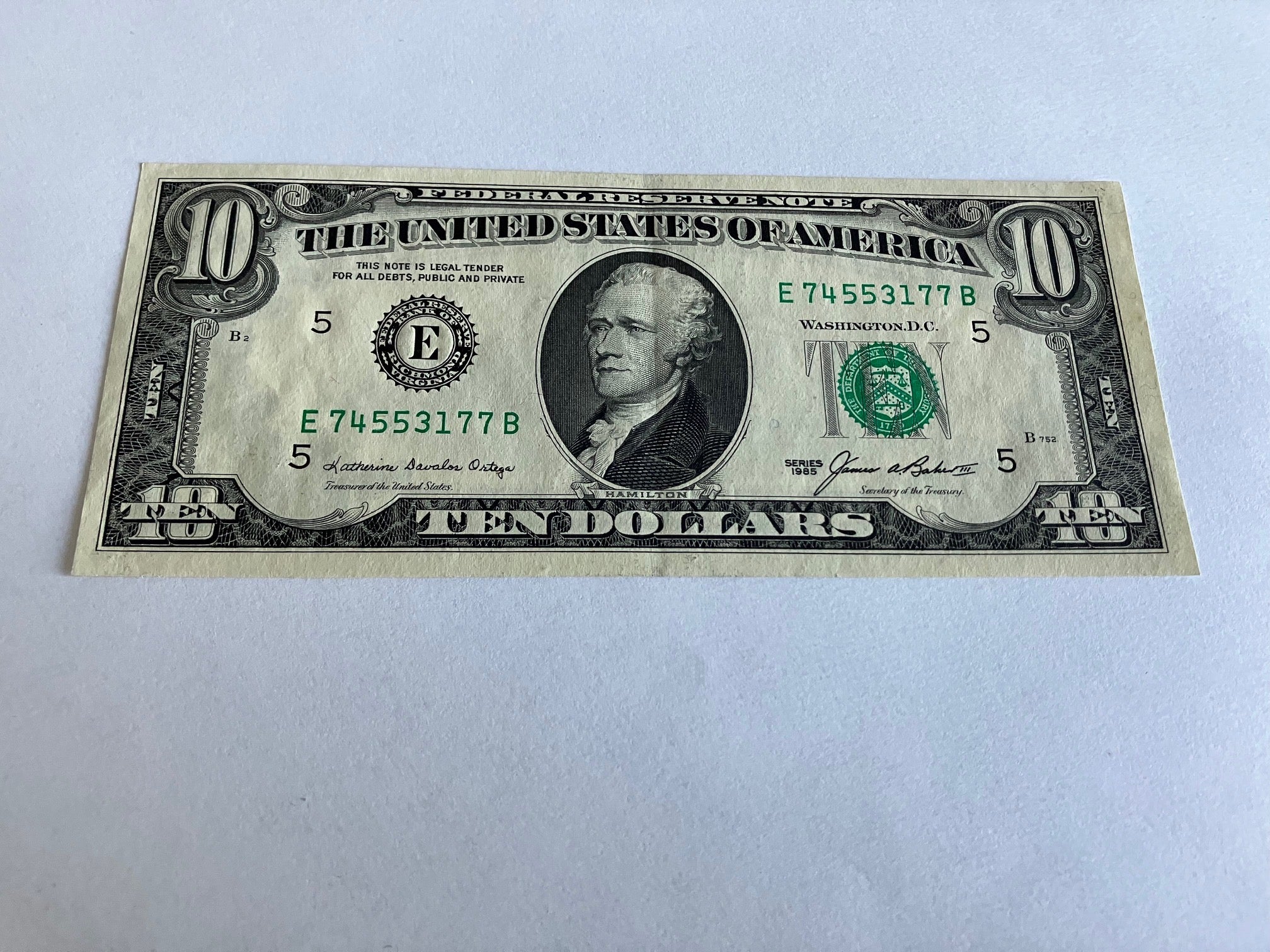 10 Dollars USA 1985
