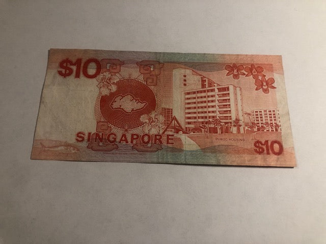 10 dollar Singapore 1988