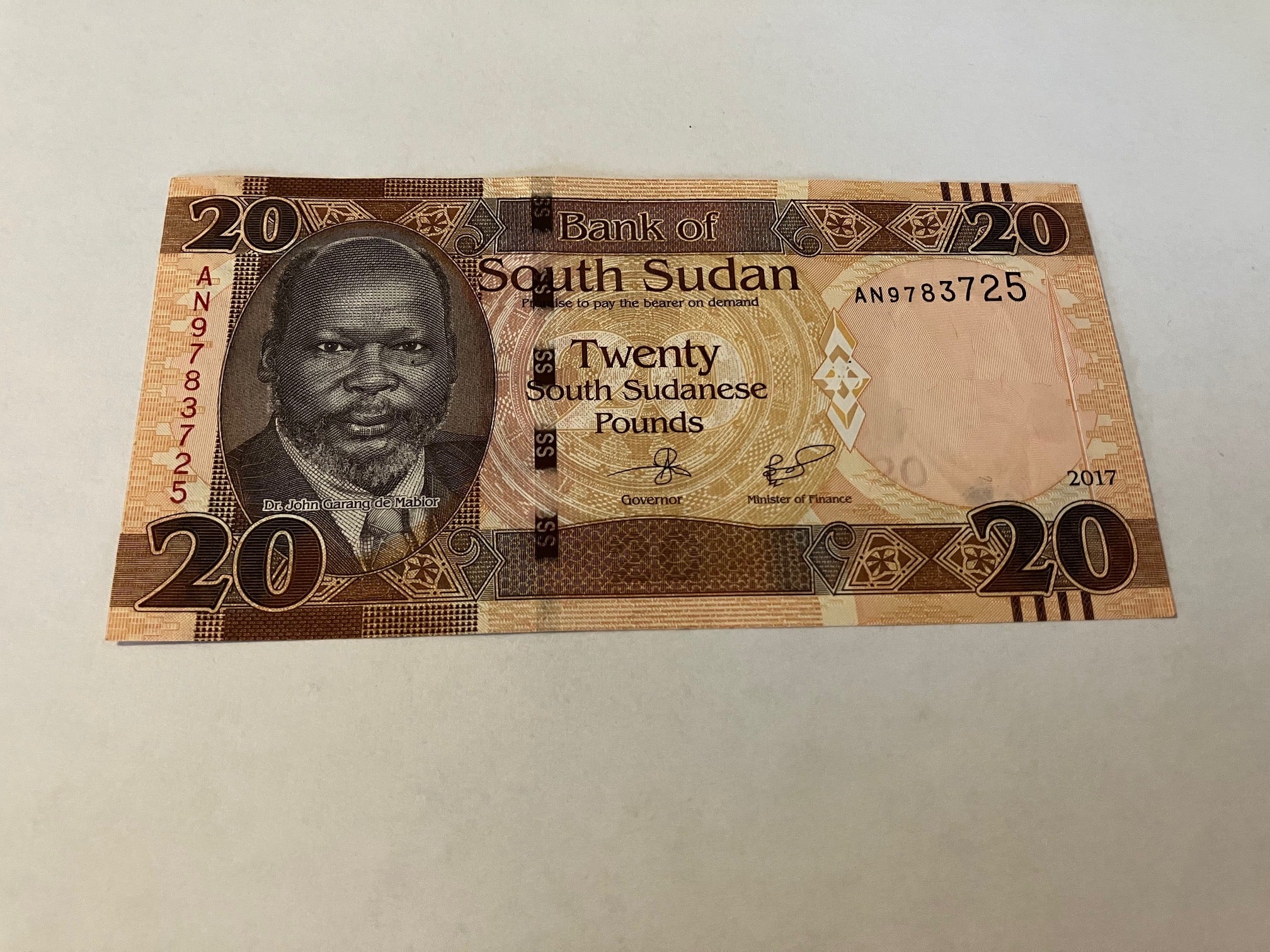 20 South Sudanese Pounds 2017