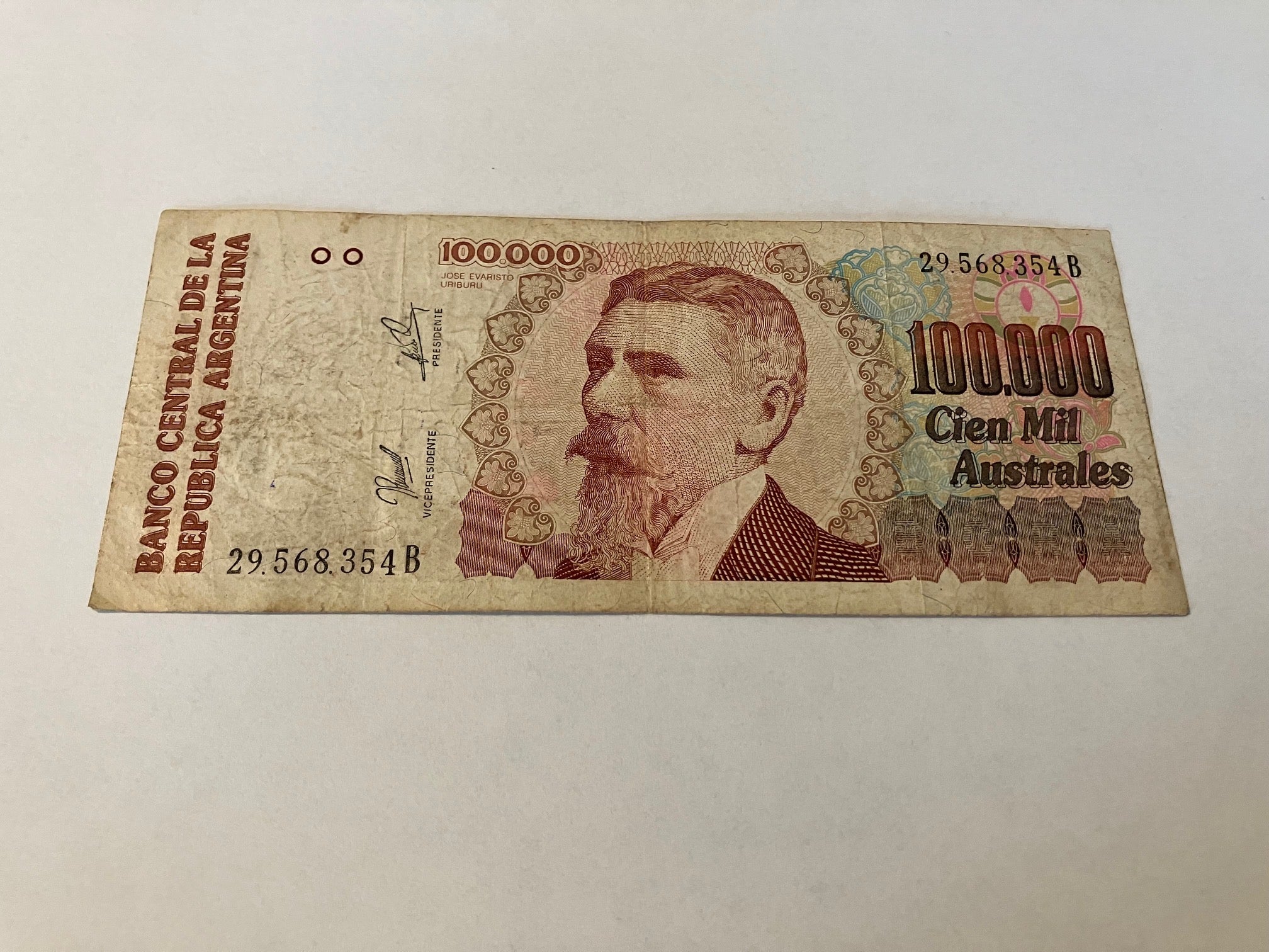 100000 Australes Argentina - Rare