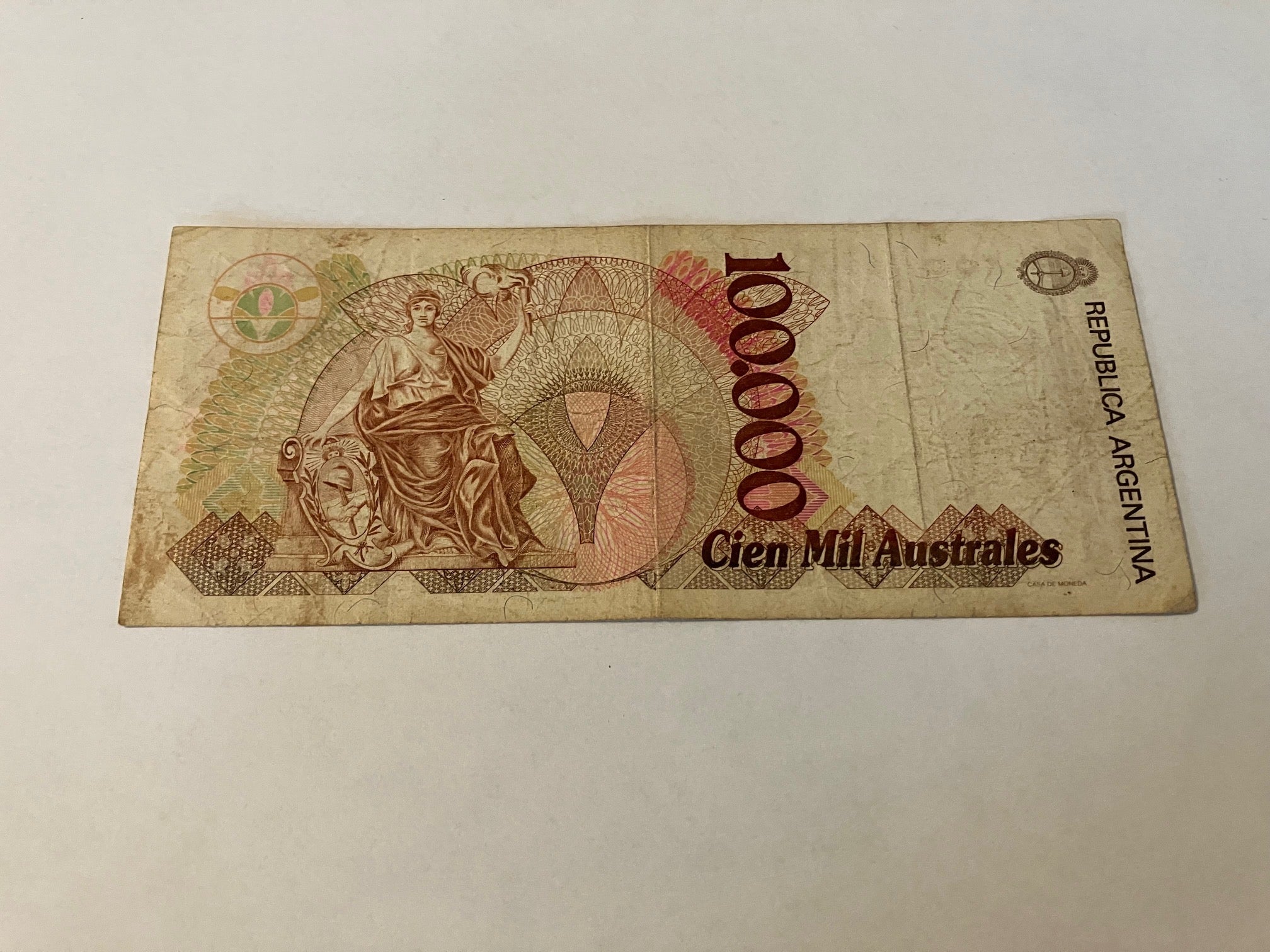 100000 Australes Argentina - Rare