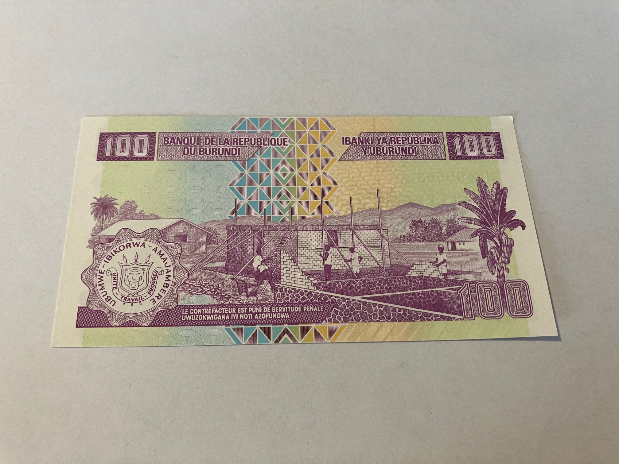 100 Francs Burundi 2011
