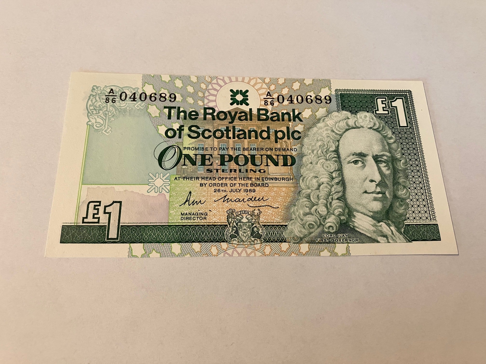 1 Pound Scotland 1989