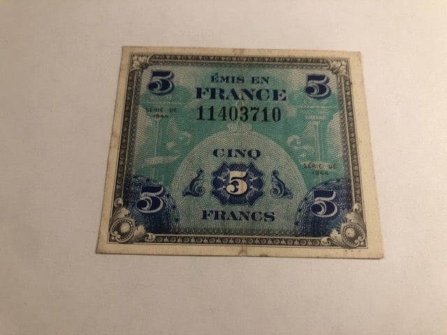 5 Francs France 1944