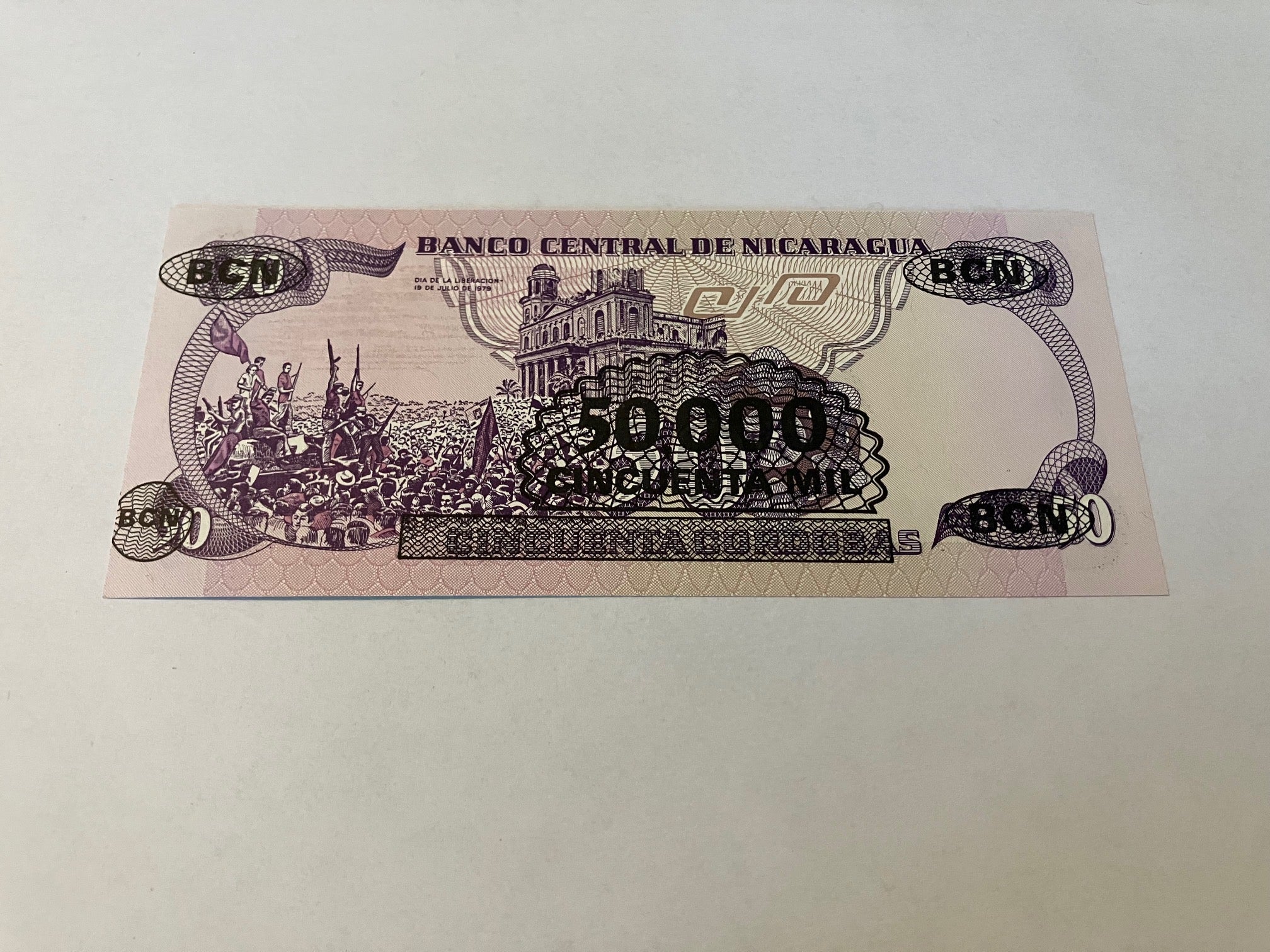 50000 Cordobas on 50 Cordobas 1984