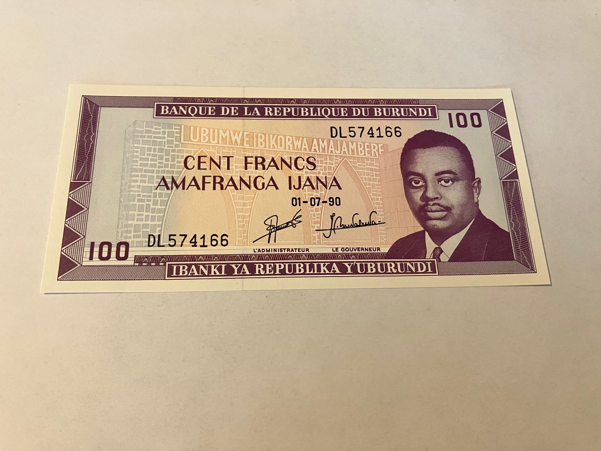 100 Francs Burundi 1990