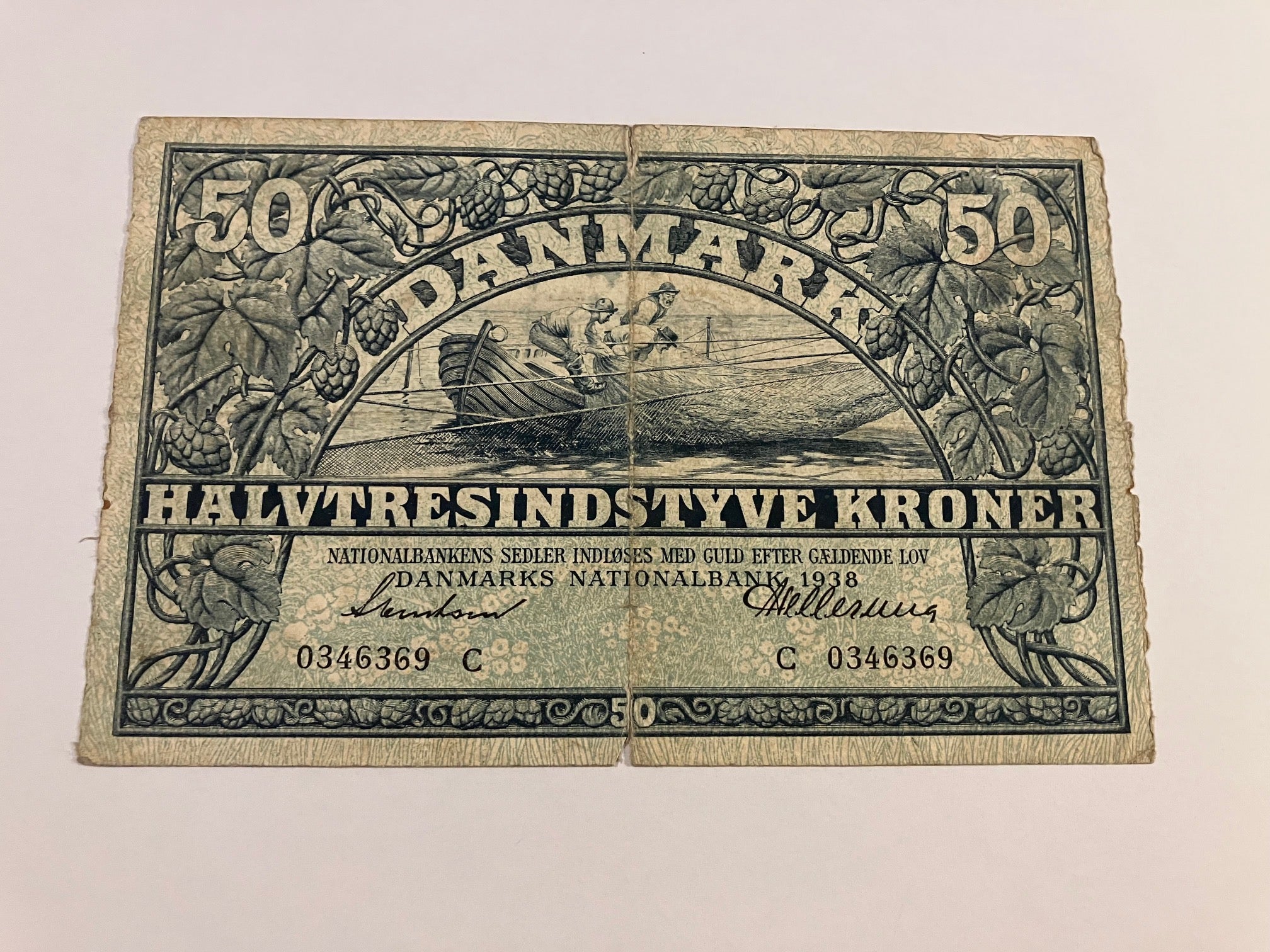 50 Kroner 1938 - Slidt