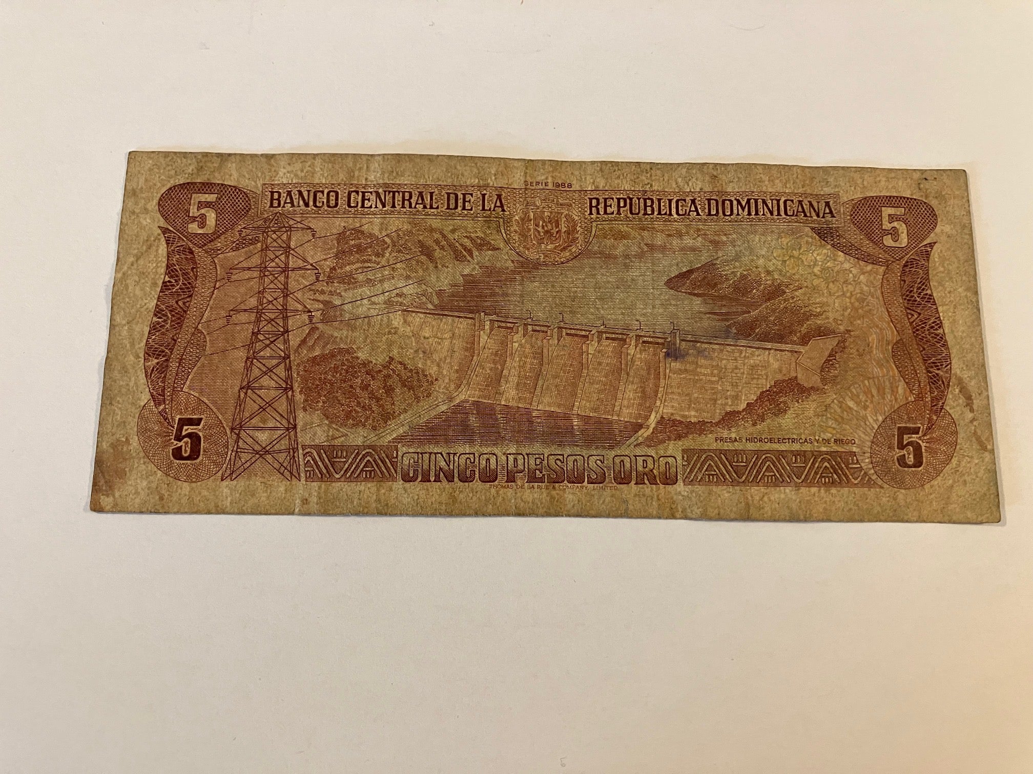 5 Pesos Oro Republica Dominicana - Dårlig stand