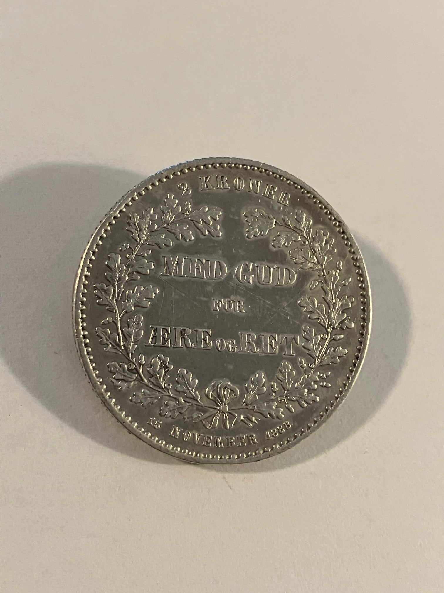 2 Kroner 1888 - Montering / Dårlig stand