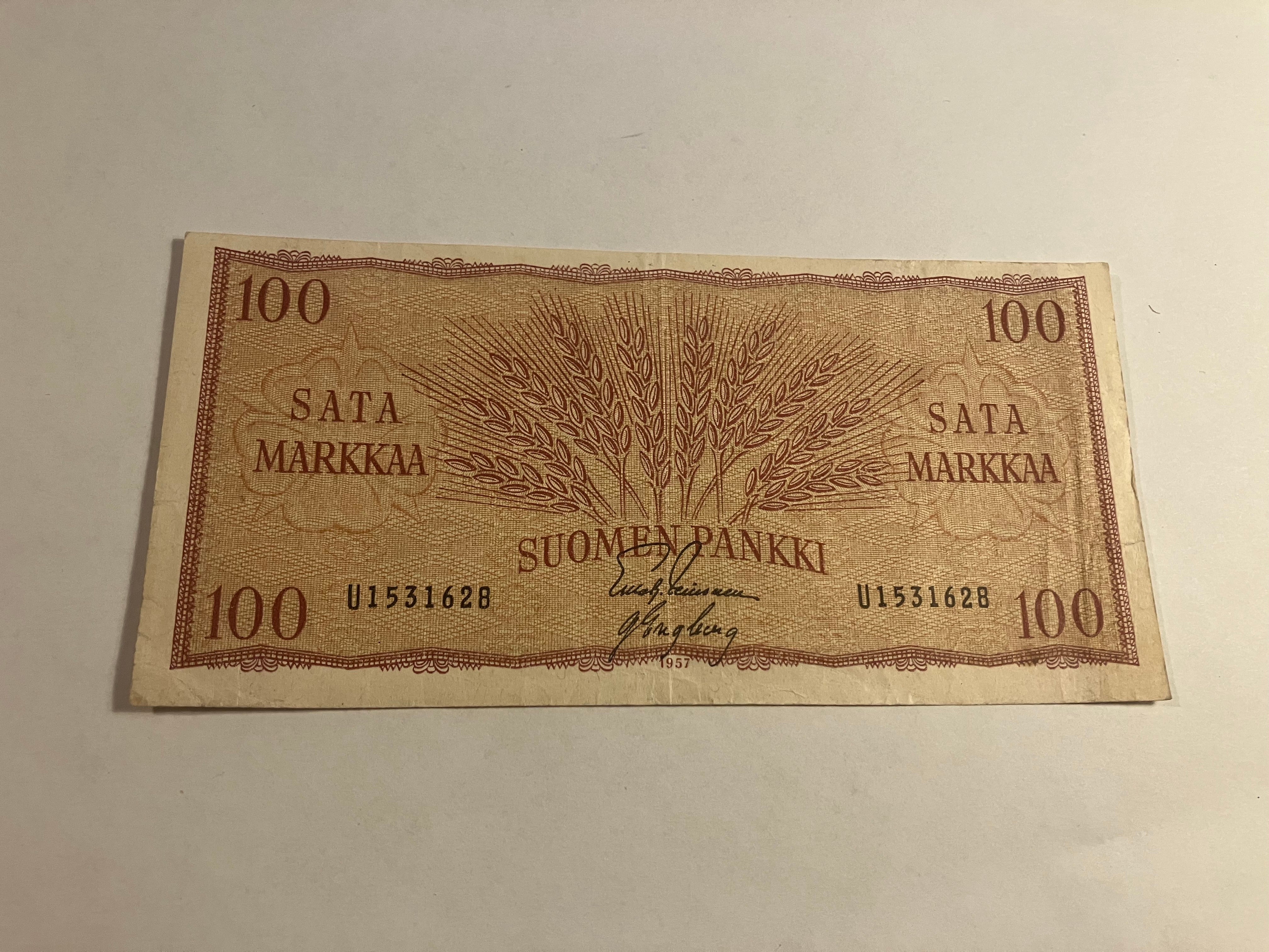 100 Markkaa 1957 Finland