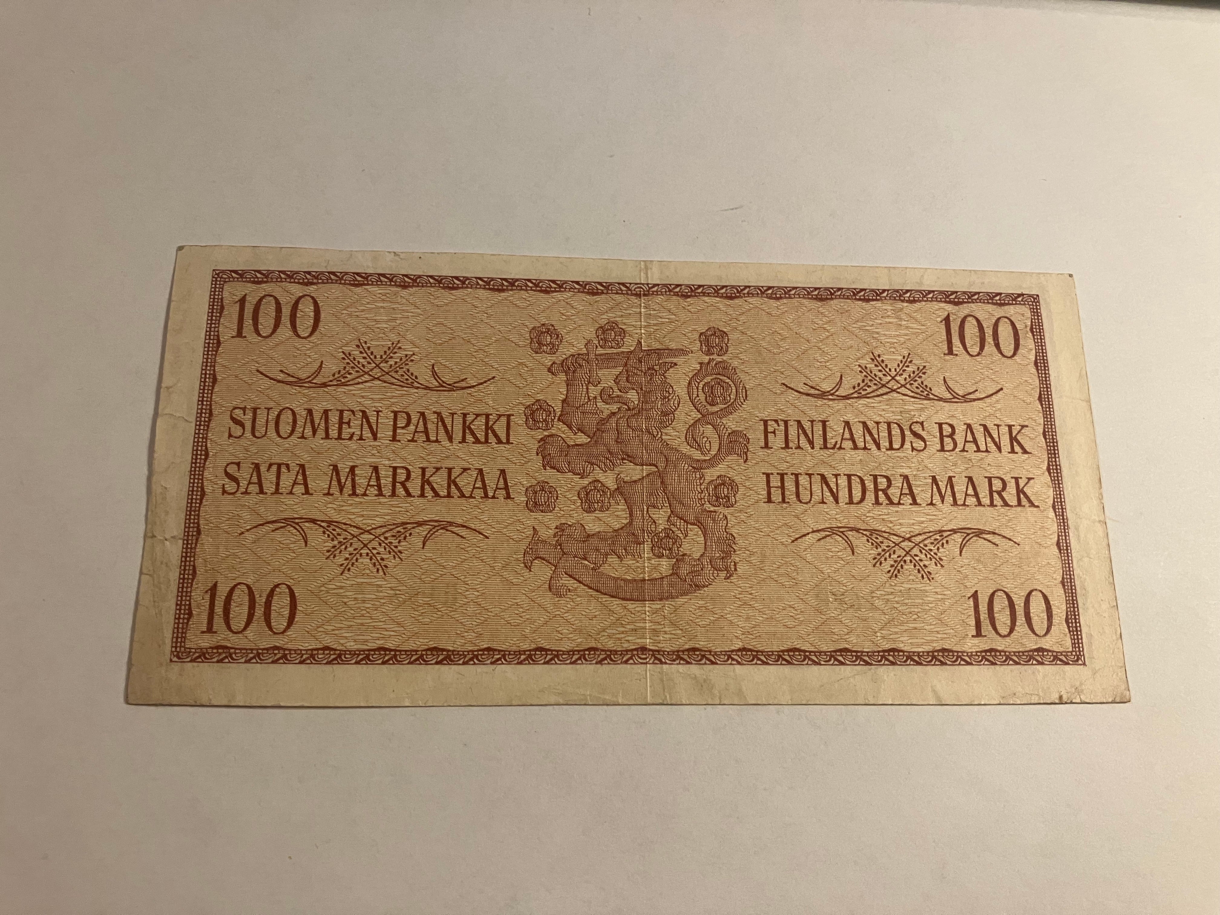 100 Markkaa 1957 Finland