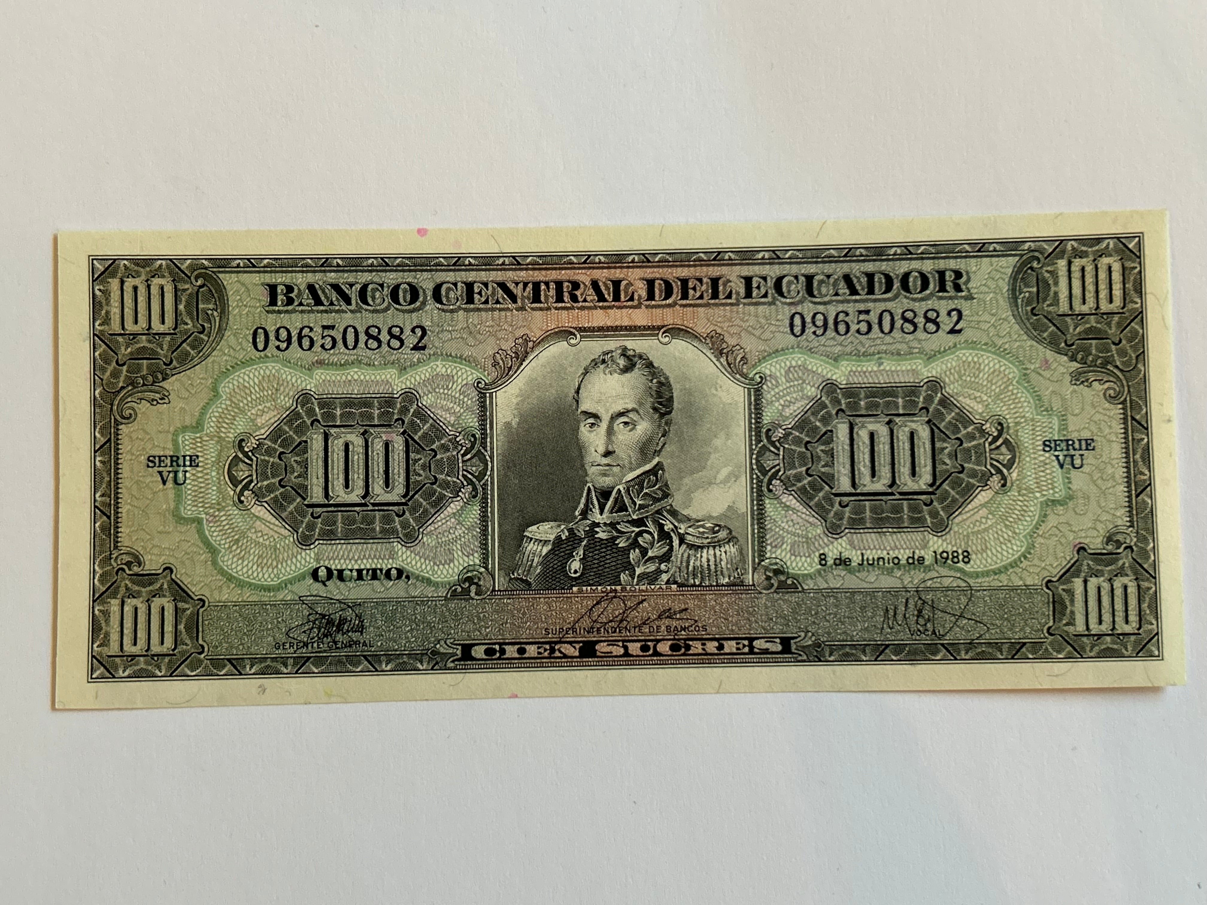 100 Sucres Ecuador 1988