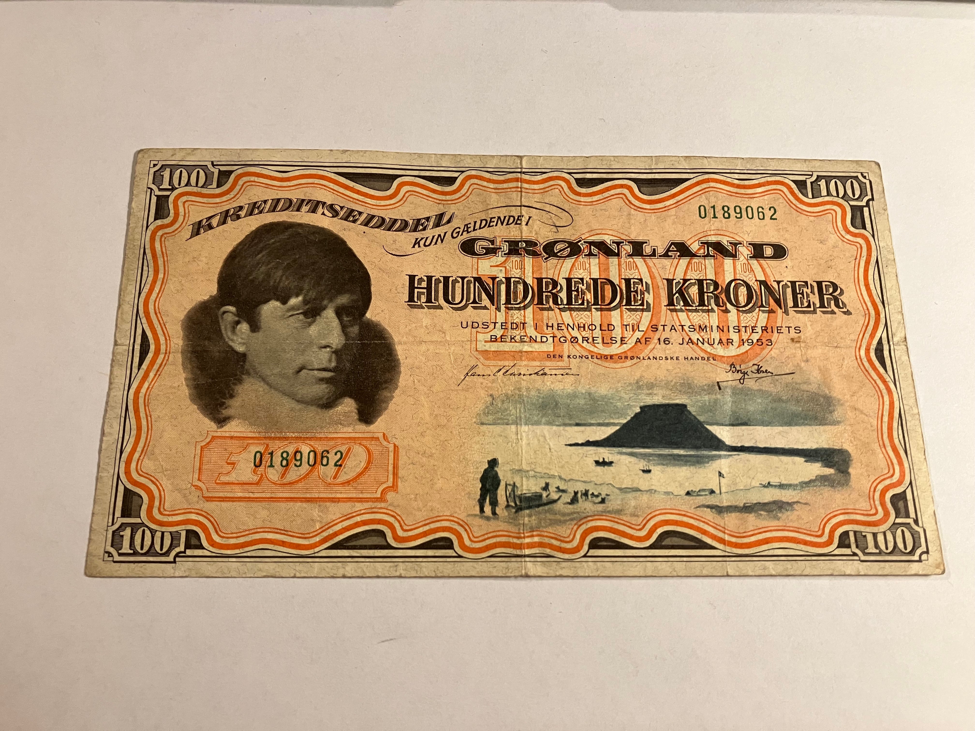 100 kroner Grønland 1953