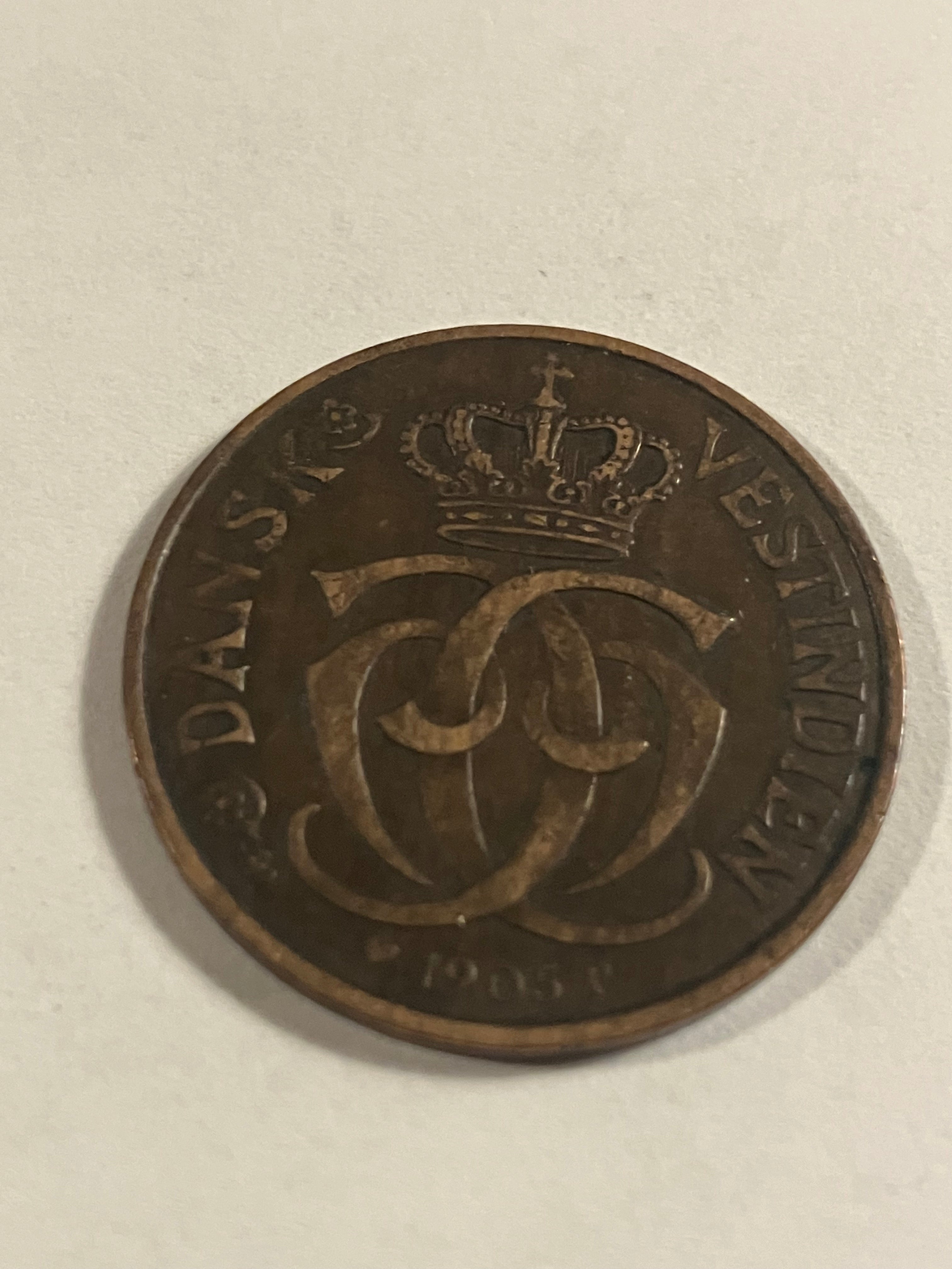 1 Cent 5 Bits Dansk Vestindien 1905