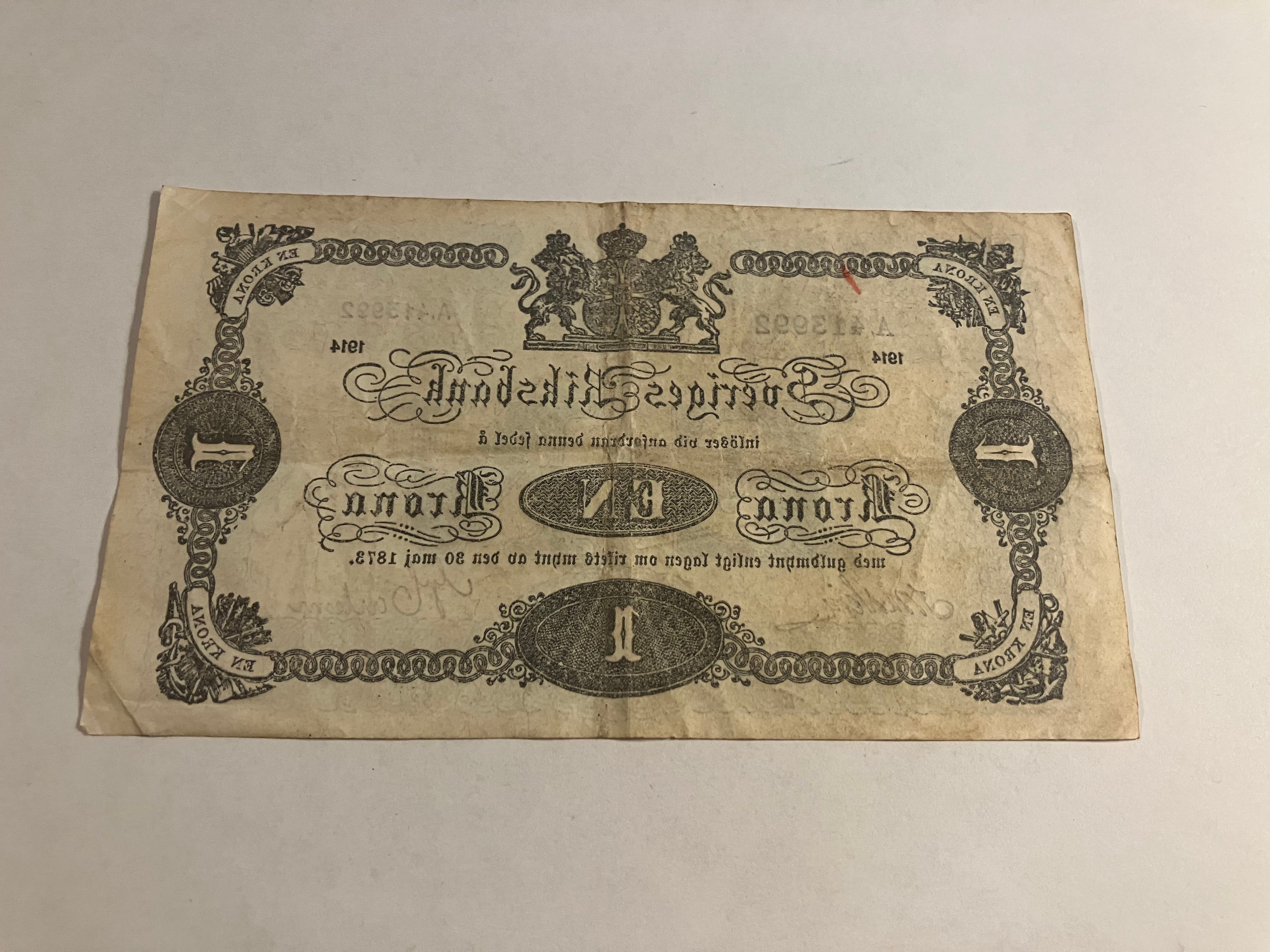 1 Krona Sweden 1914