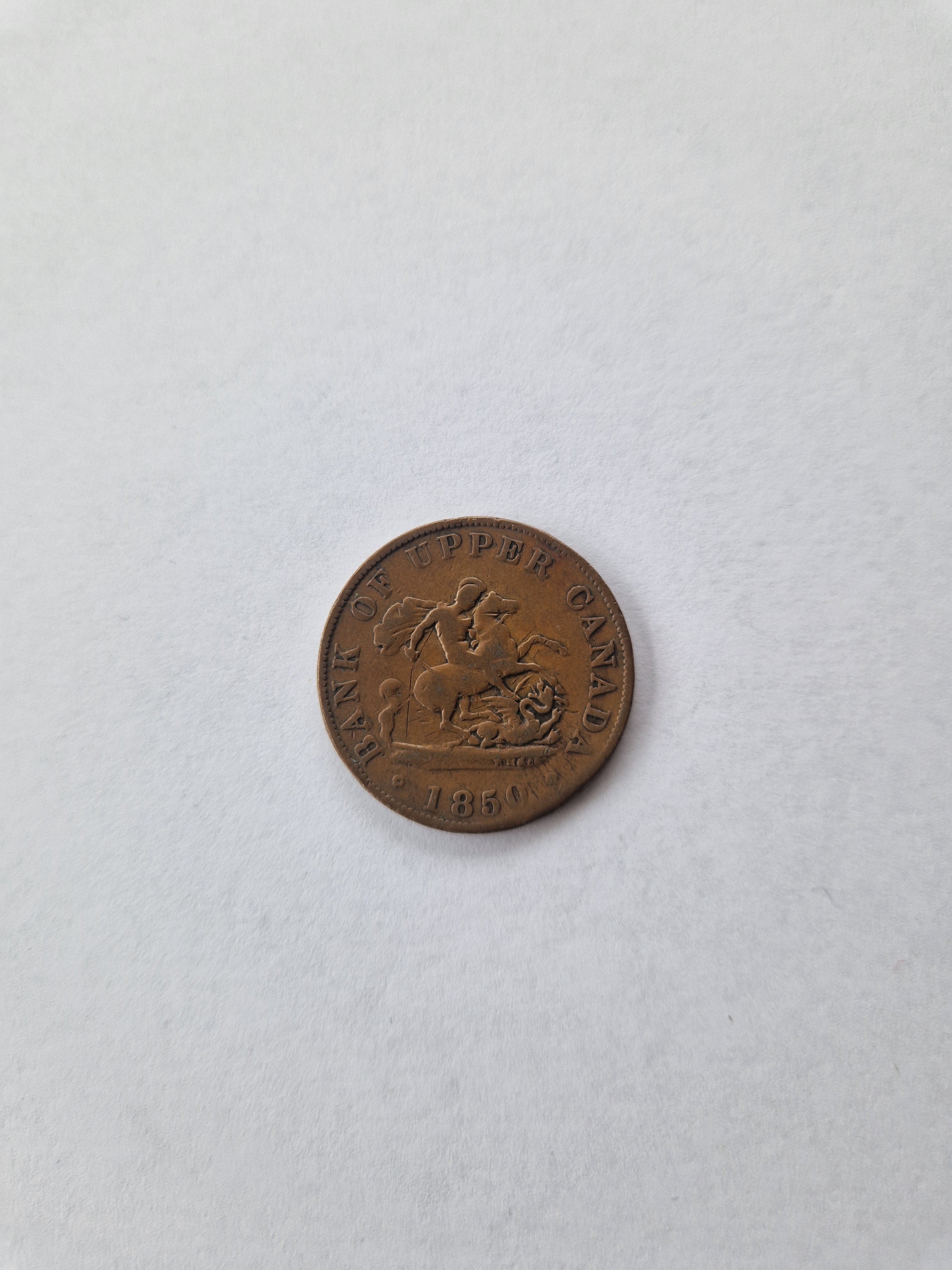 One Half Penny Token 1850 - Canada Bank of Upper Canada