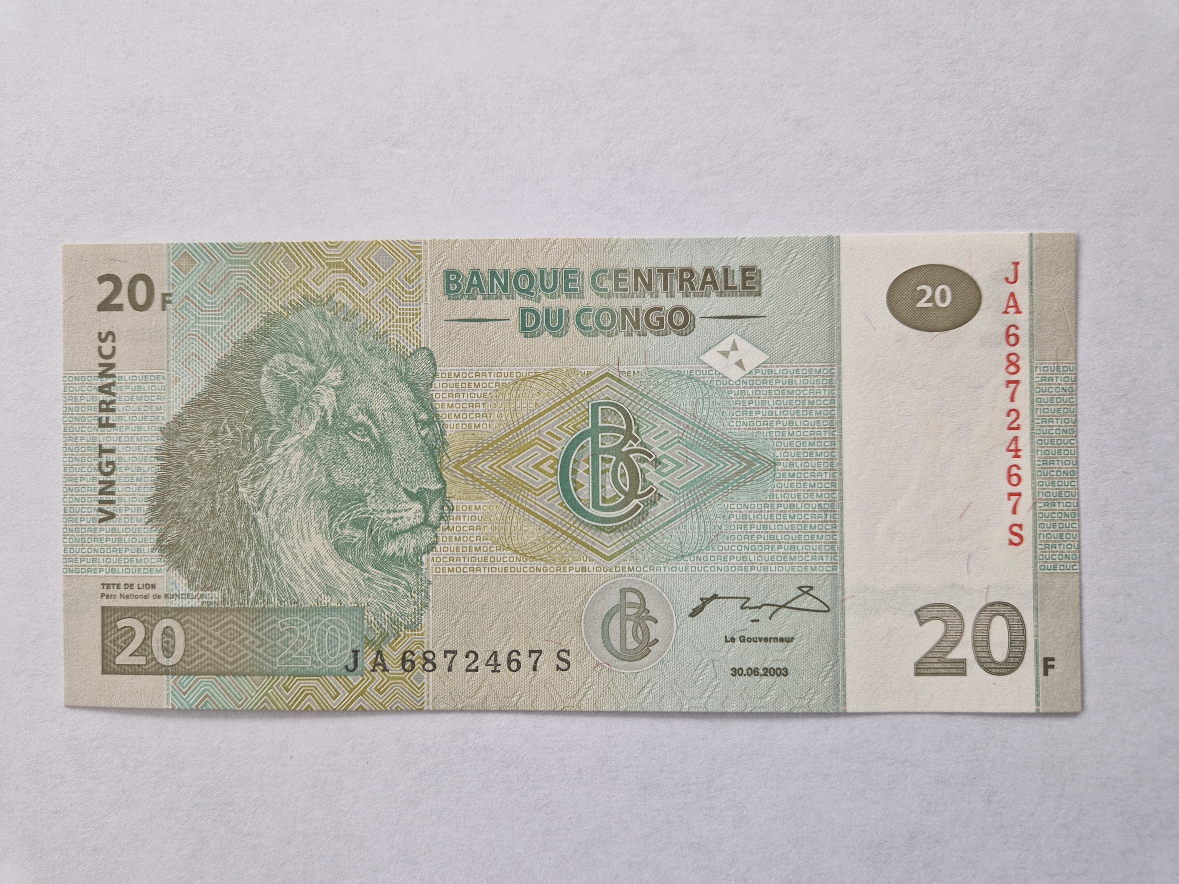 20 Francs Congo