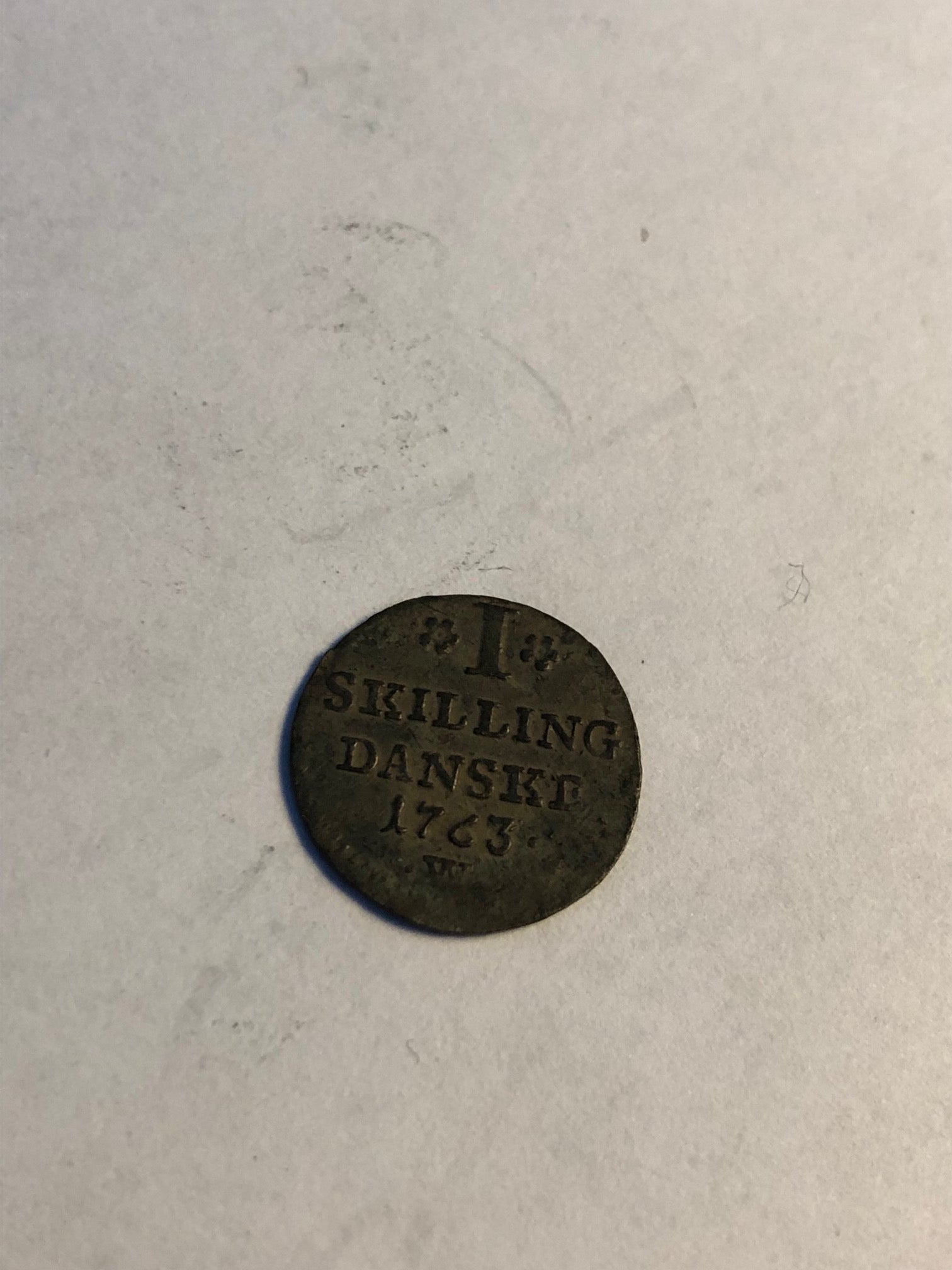 1 skilling 1763 Denmark