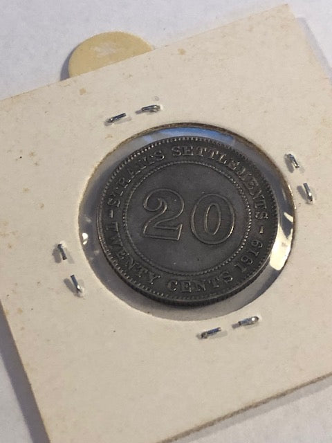 20 cents 1919 Straits Settlements