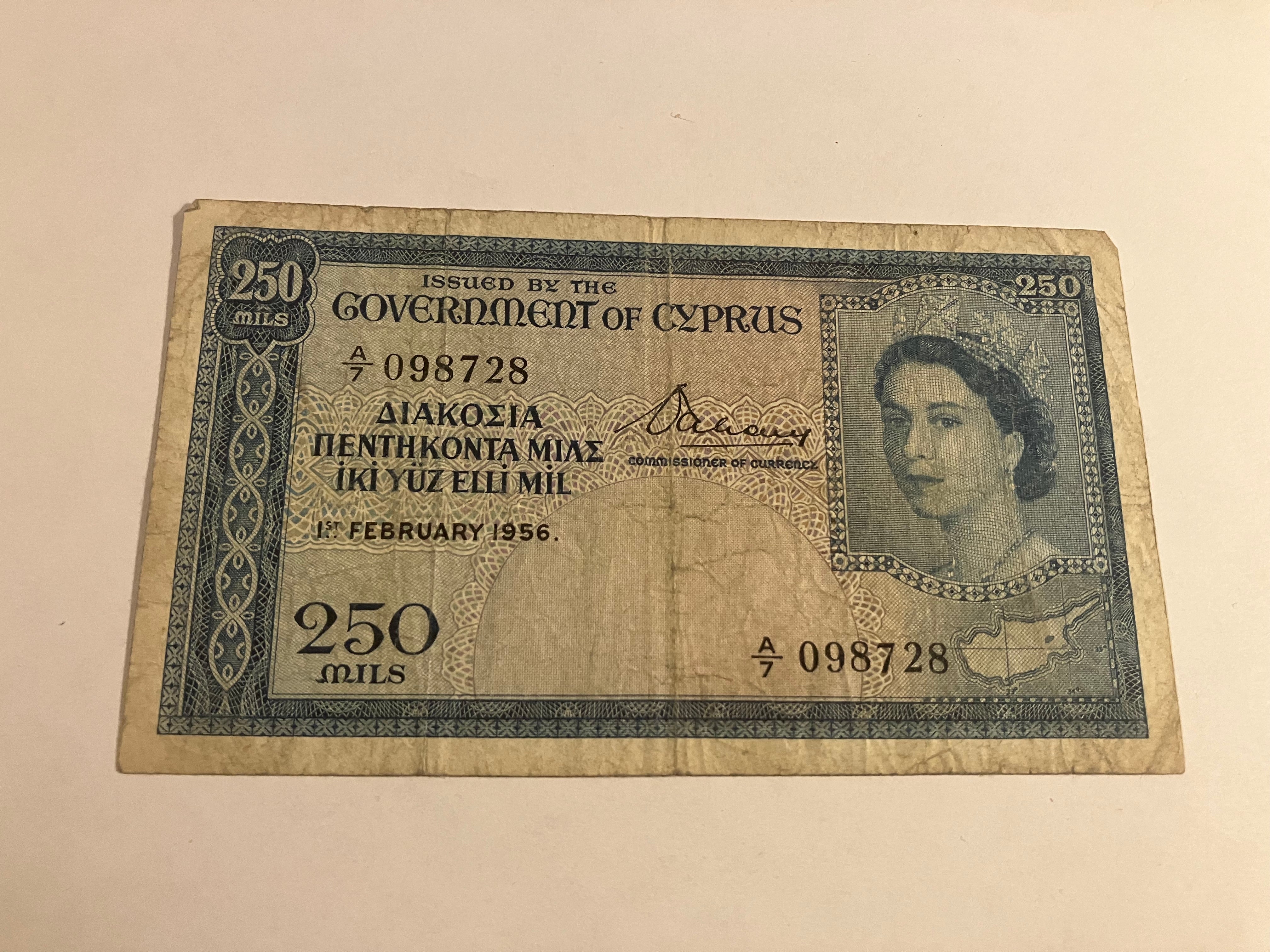 250 Mils Cyprus 1956