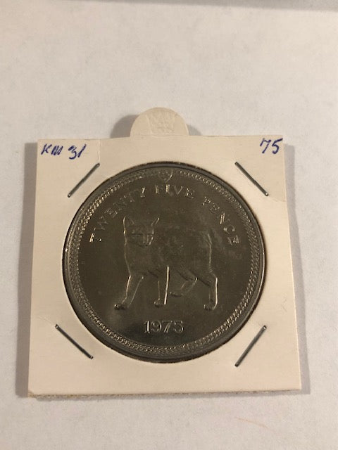 25 pence Isle of man 1975