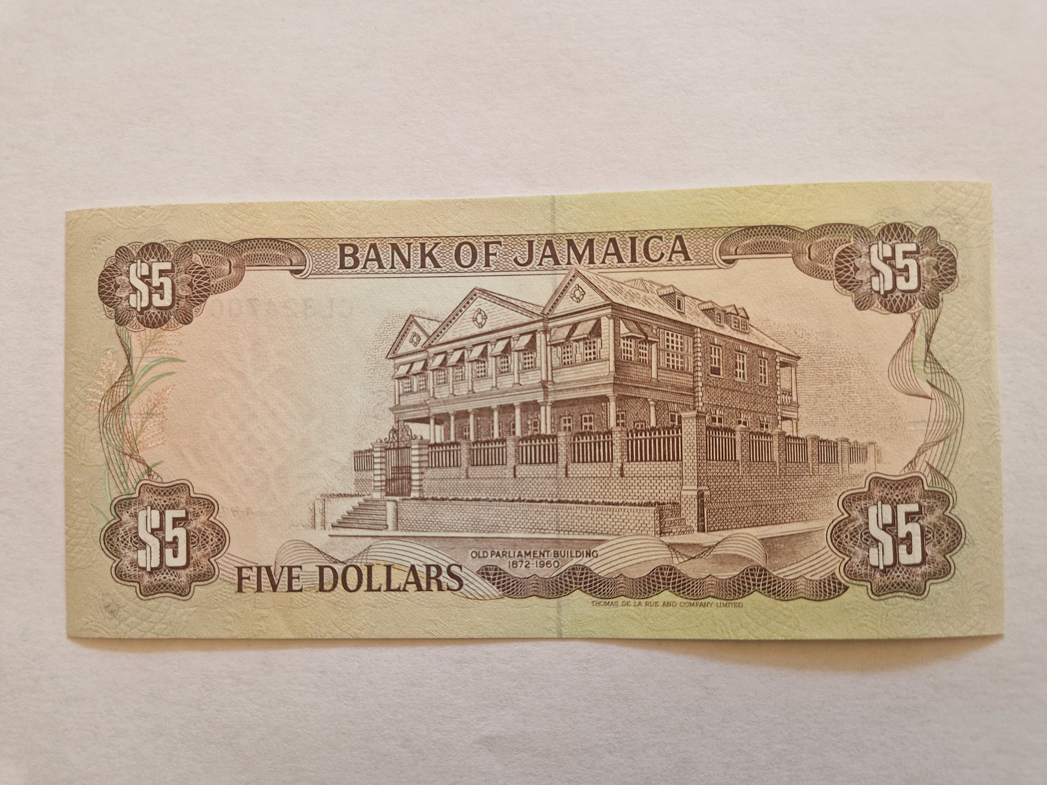 5 Dollars Jamaica 1991