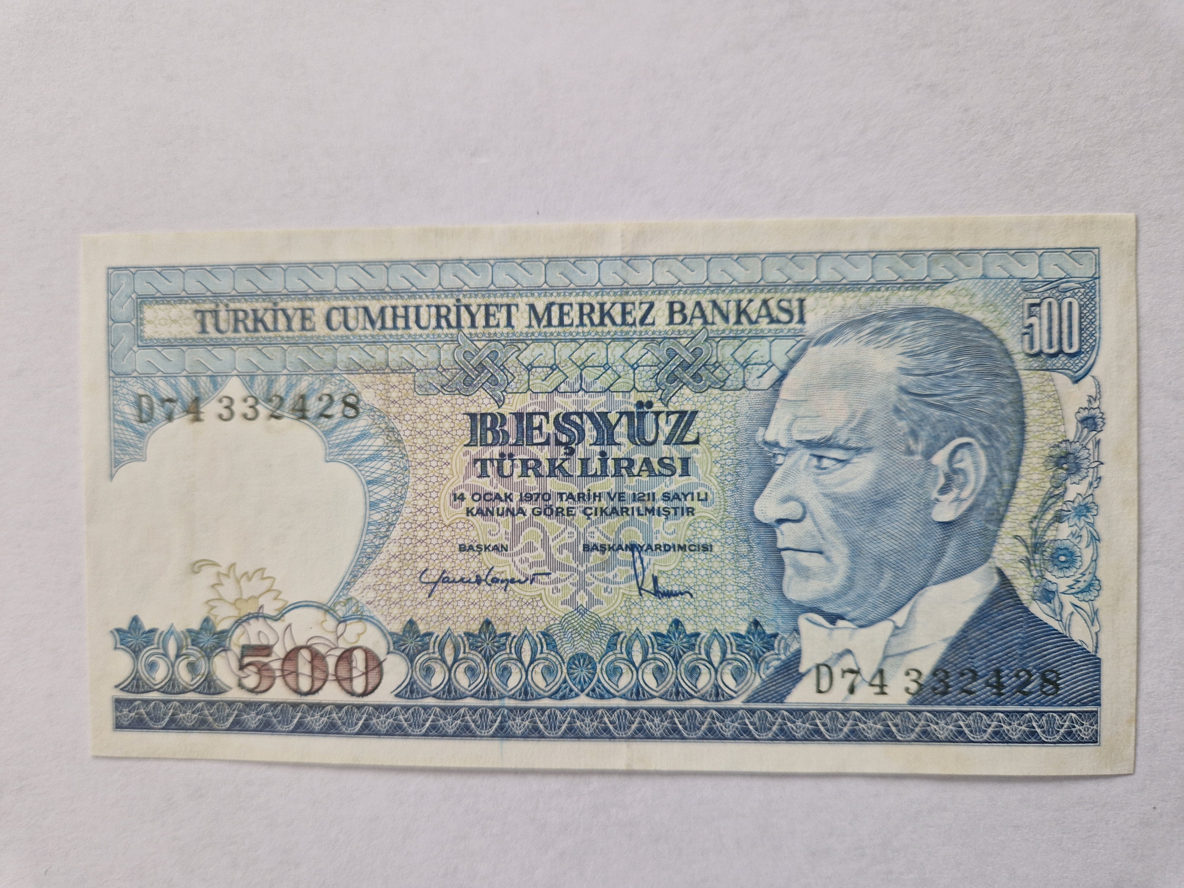 500 Lira 1970 Turkey