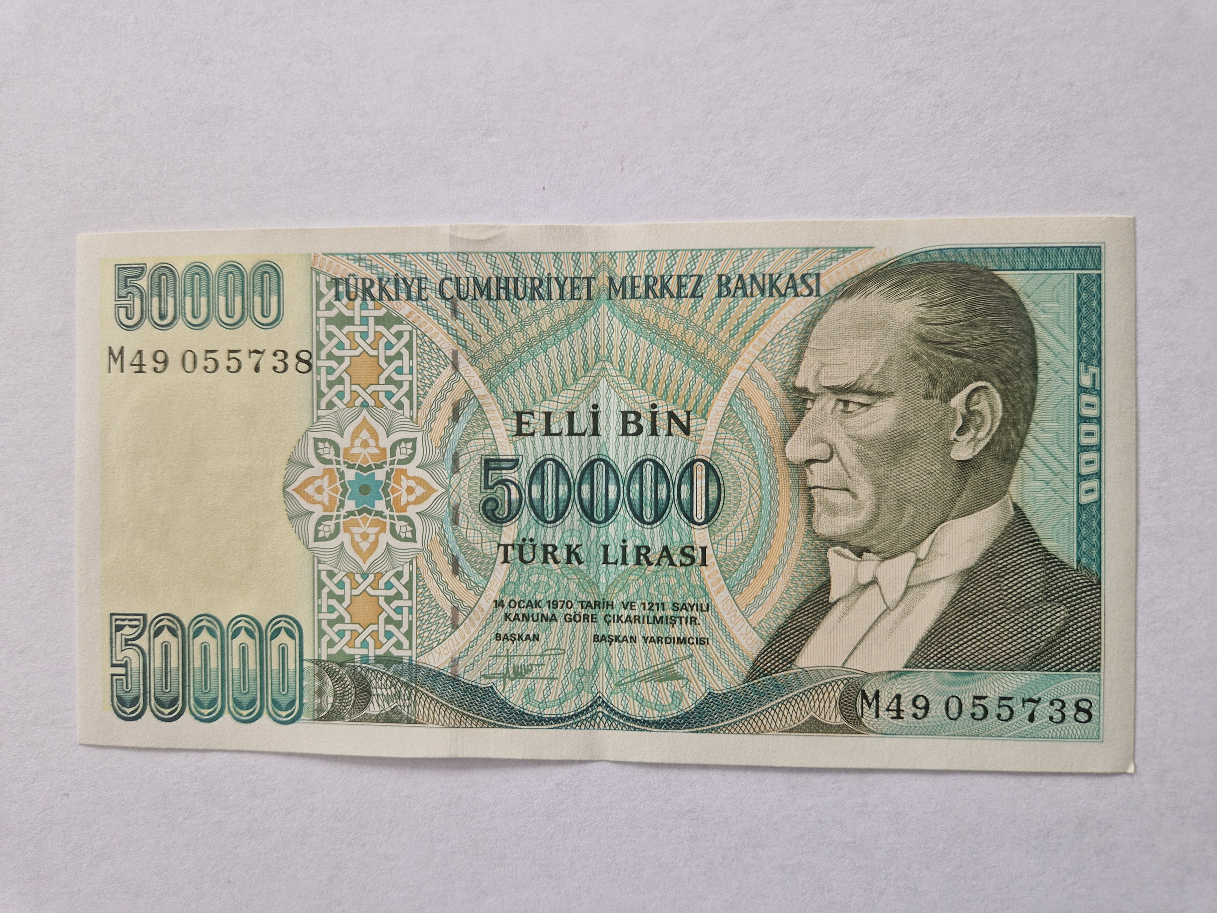 50000 Lira 1970 Turkey