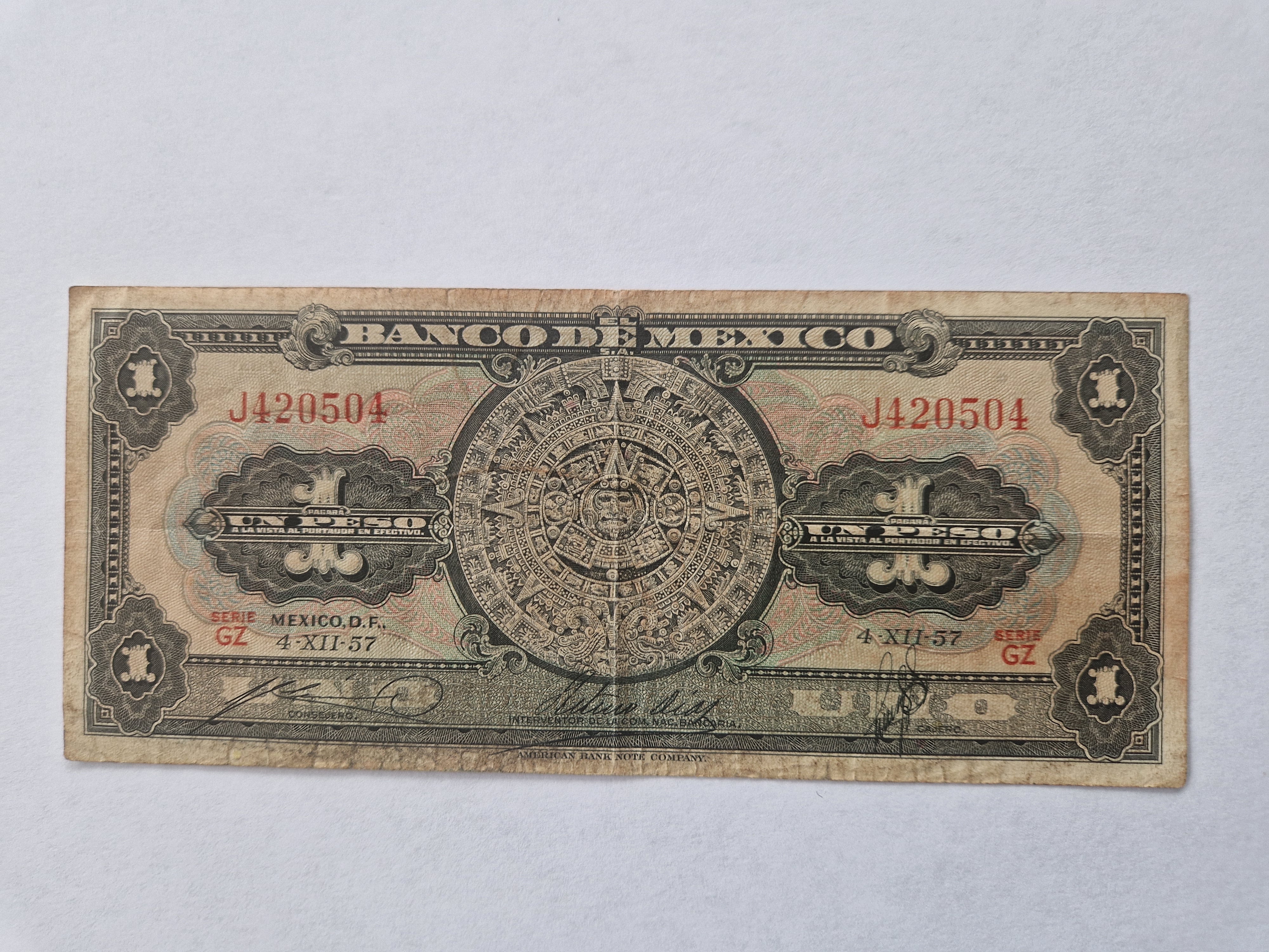Un Peso Mexico 1957