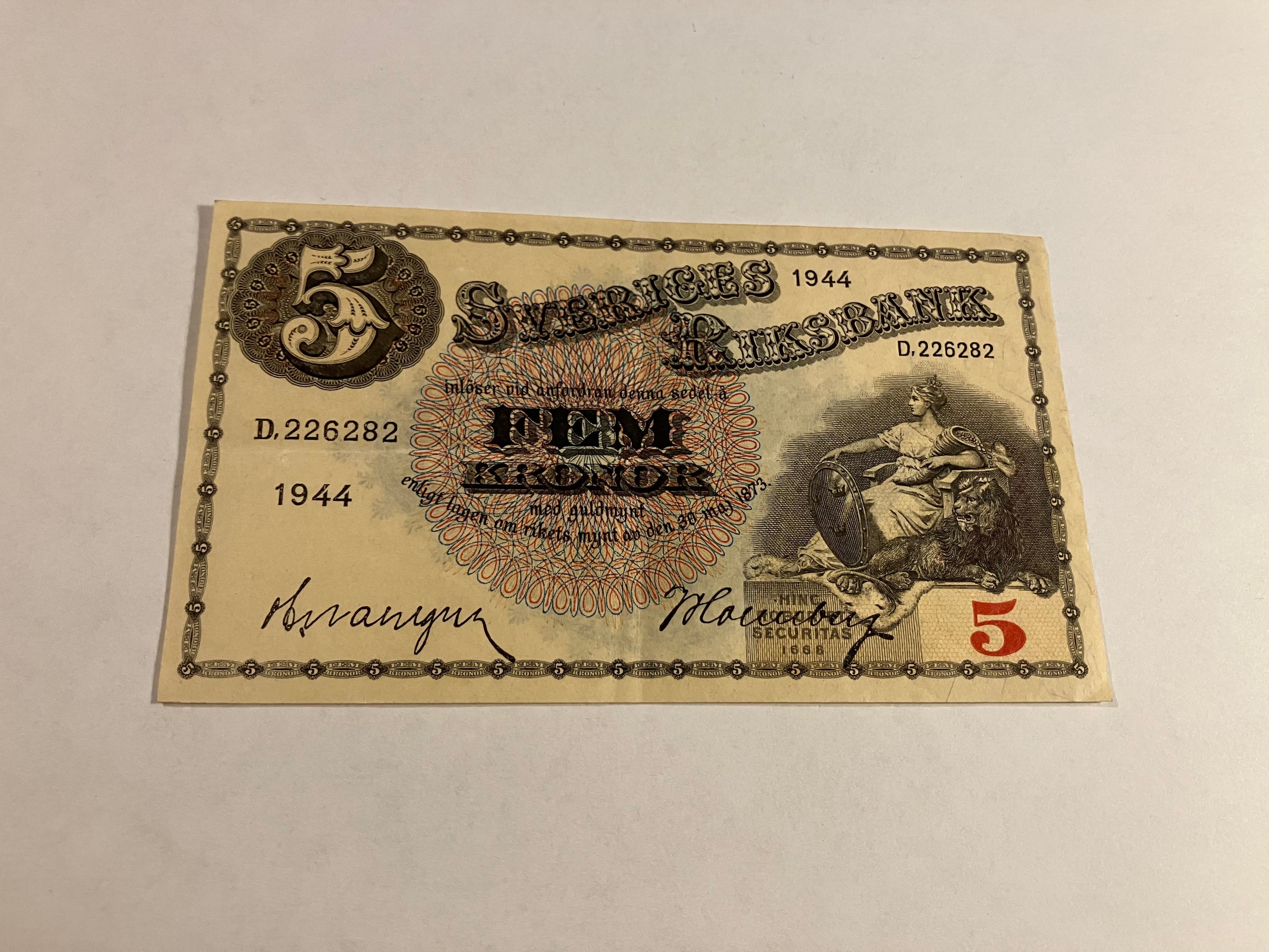 Fem Kronor Sweden 1944