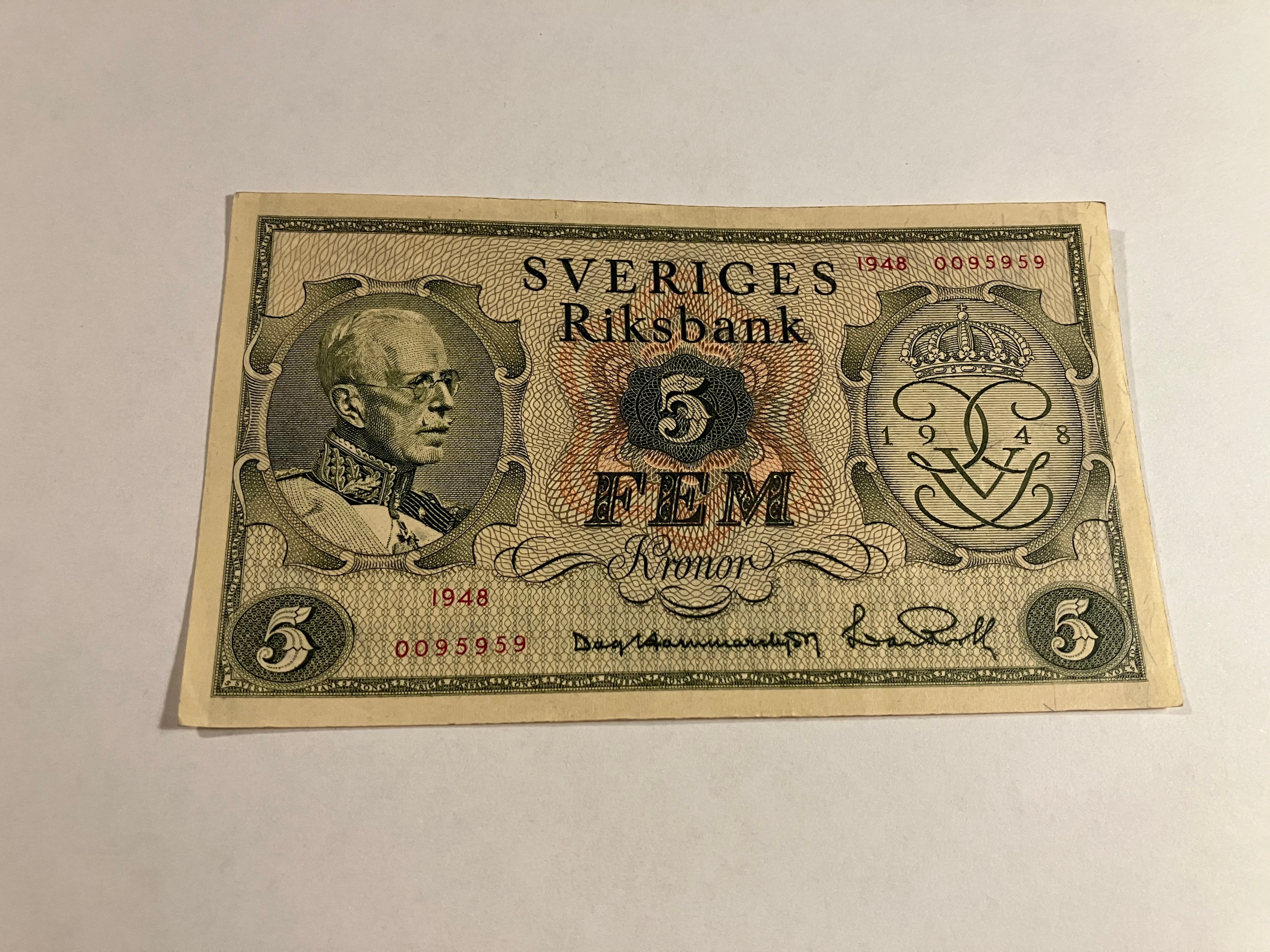 Fem Kronor Sweden 1948