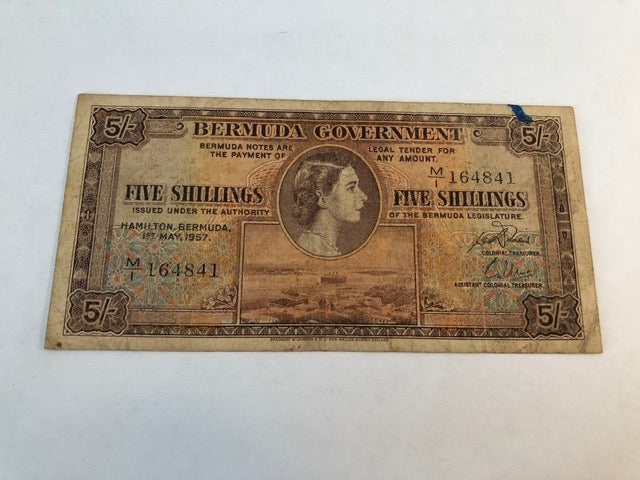 Five shillings Bermuda 1957