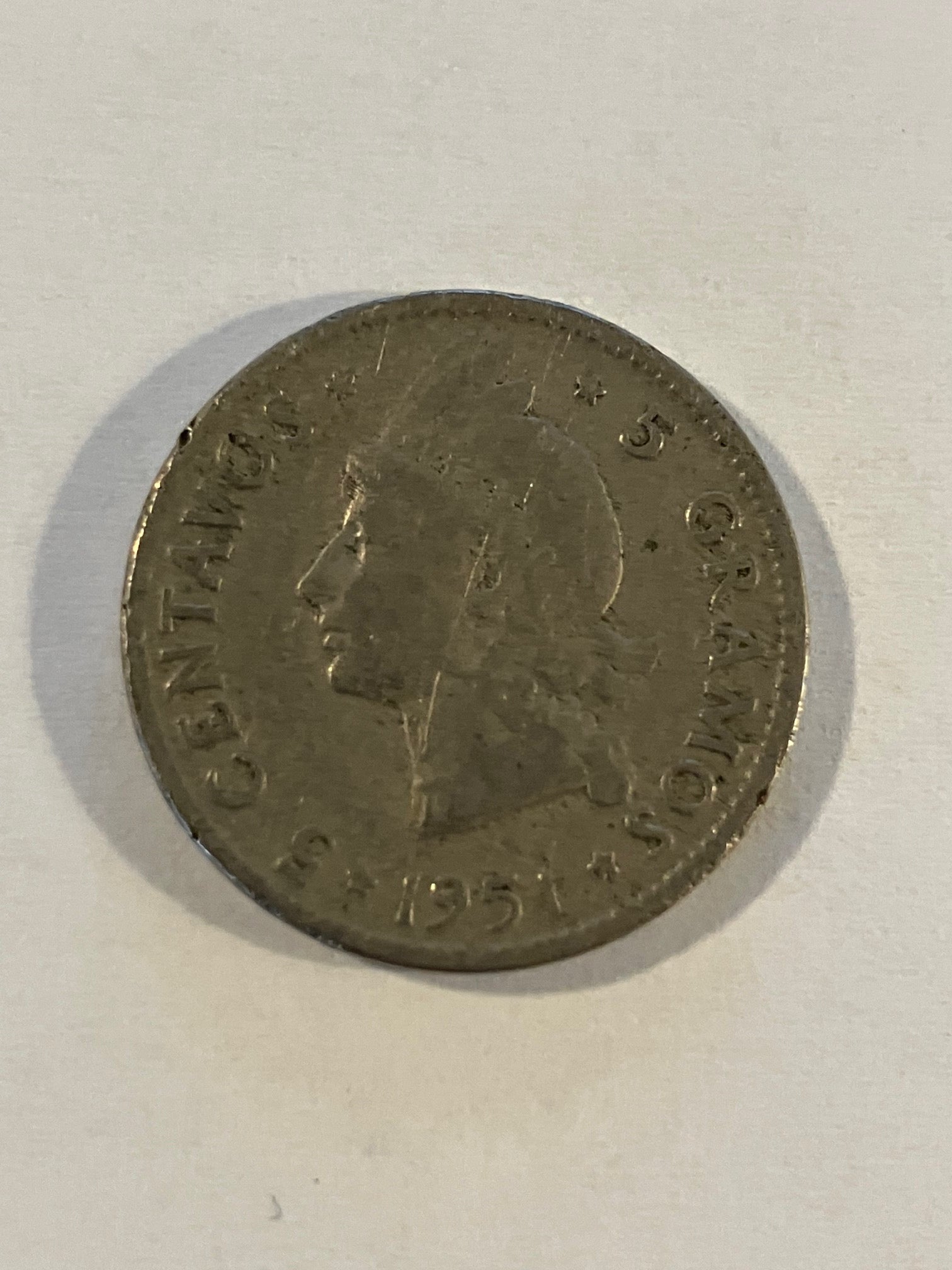 5 Centavos Dominican Republic 1951