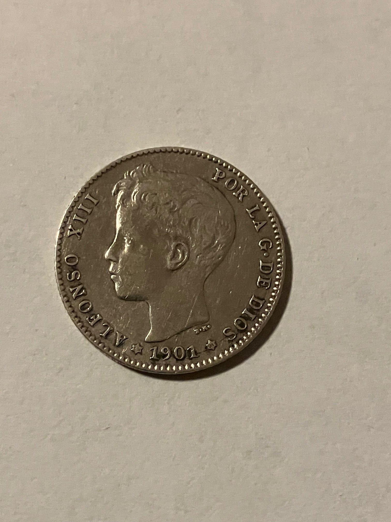 Una Peseta 1901 Spain - Renset