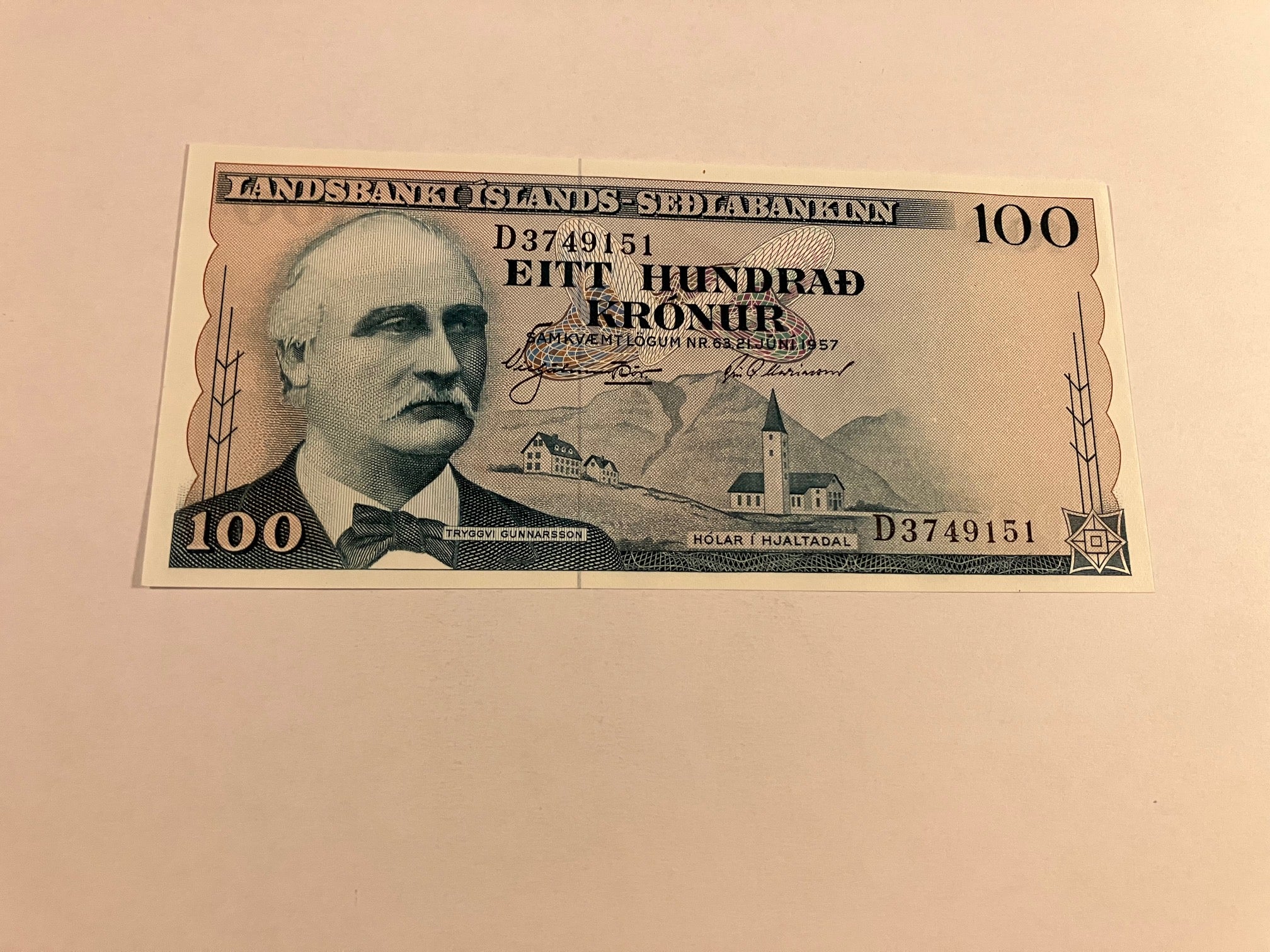 100 Kronur Iceland 1957