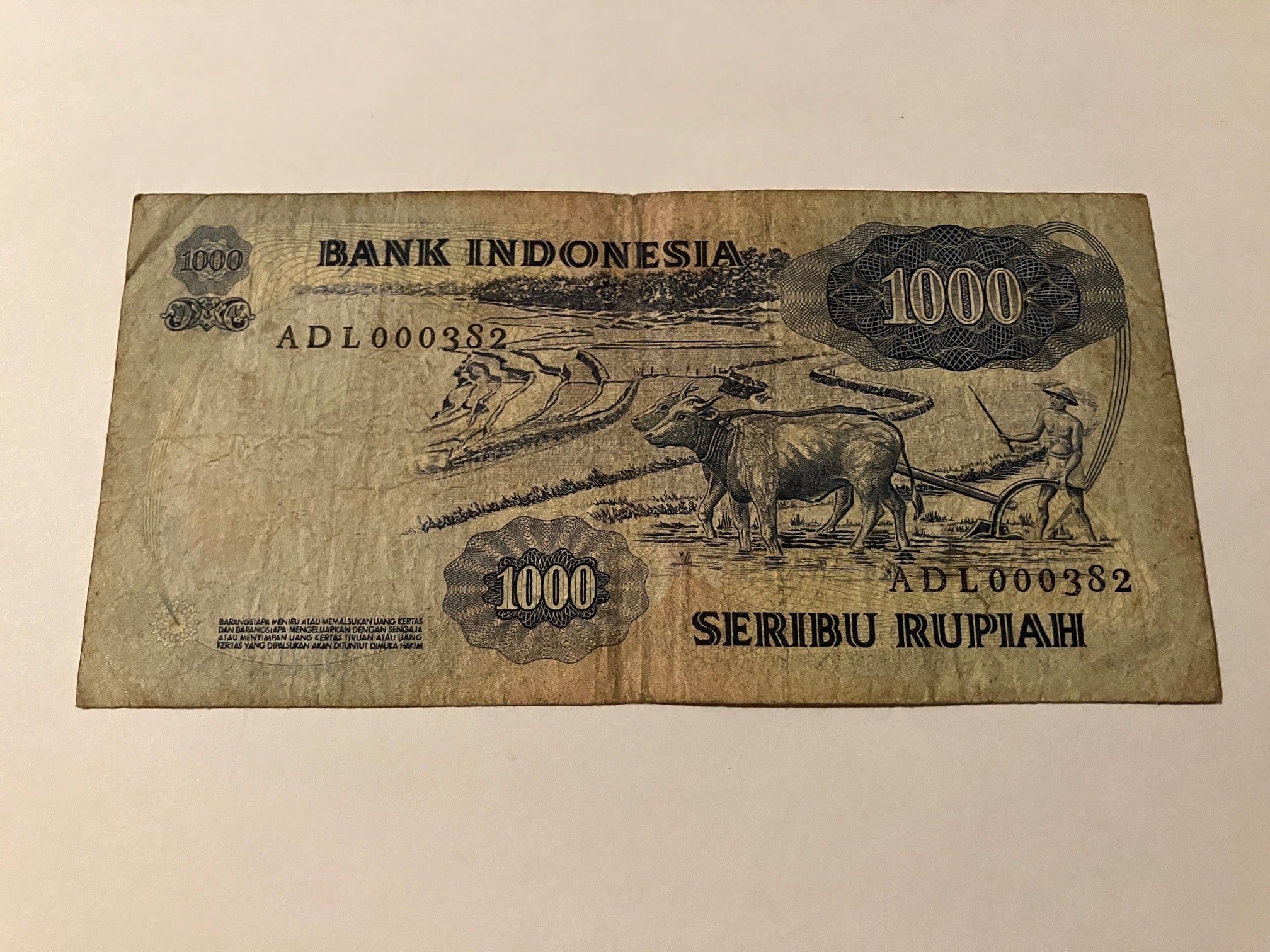 1000 Rupiah Indonesia - Dårlig stand
