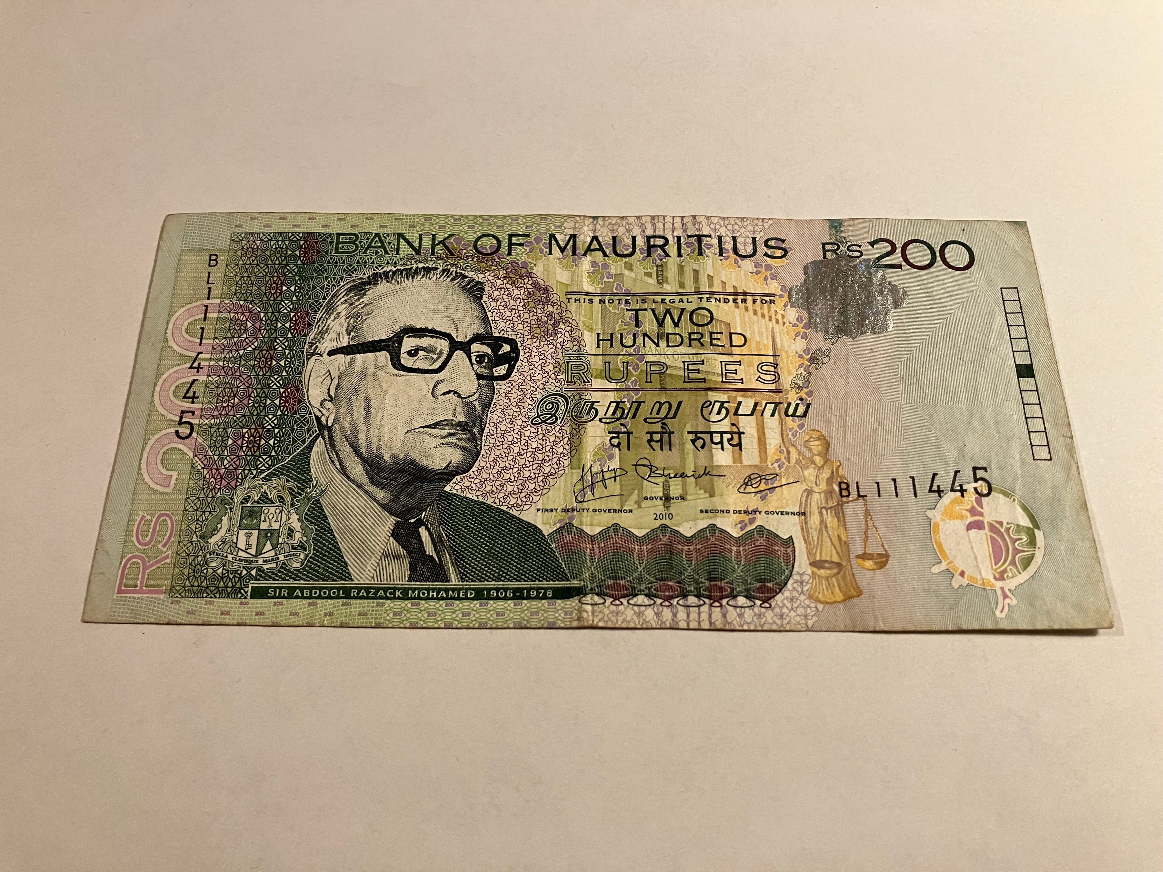 200 Rupees Mauritius 2010