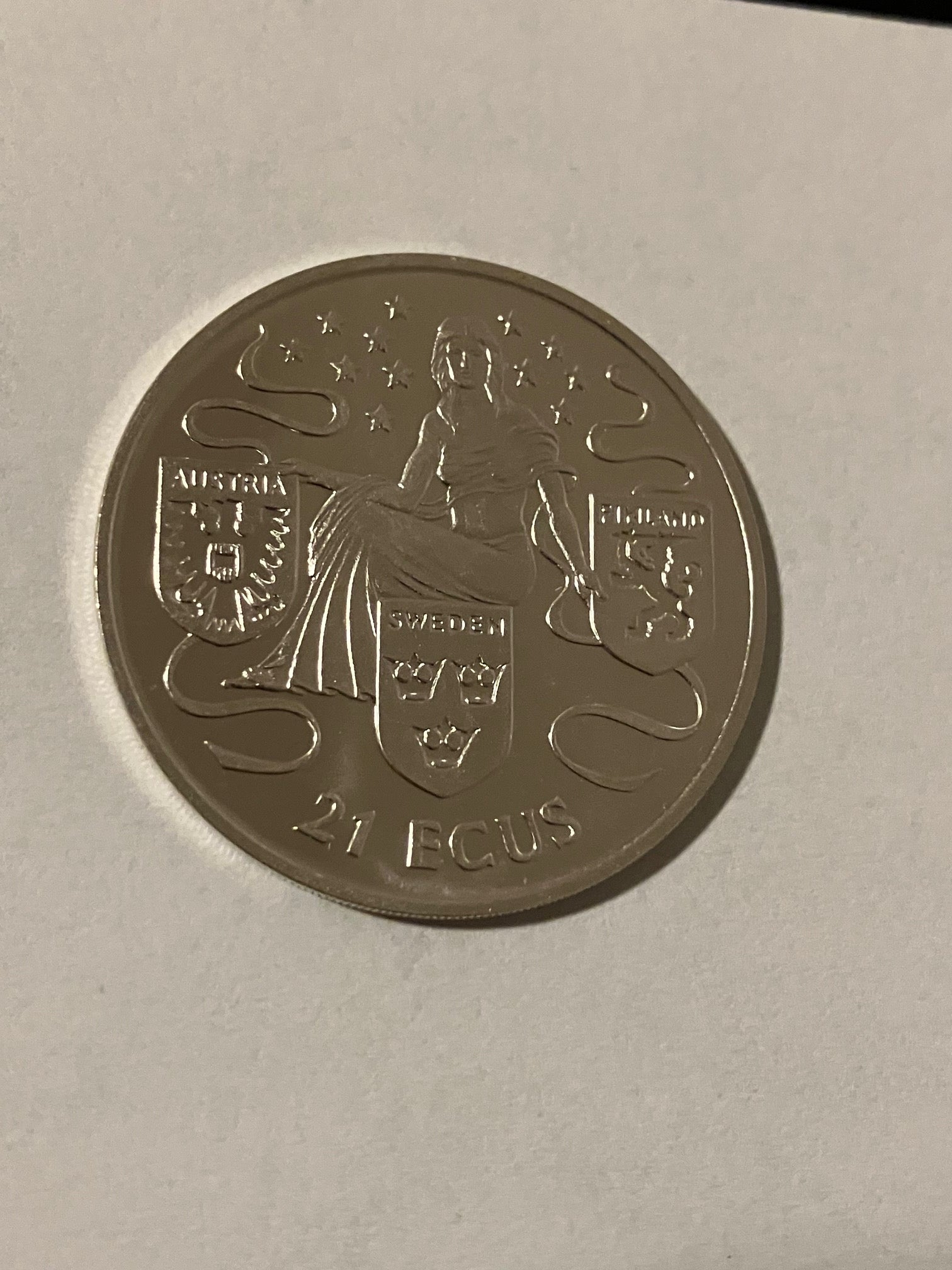 21 Ecus Gibraltar 1995 - Silver - Low mintage