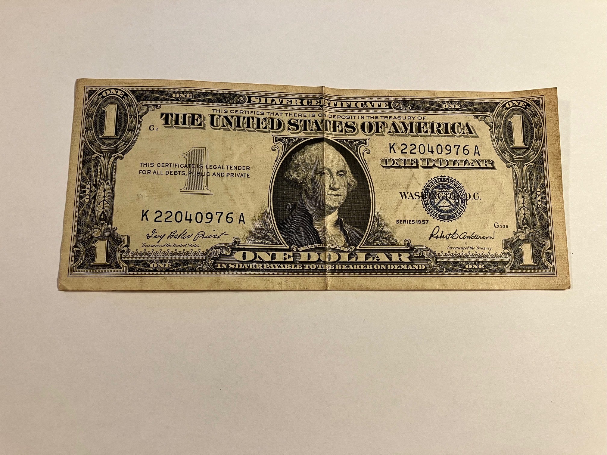 One Dollar USA Silver Certificate 1957