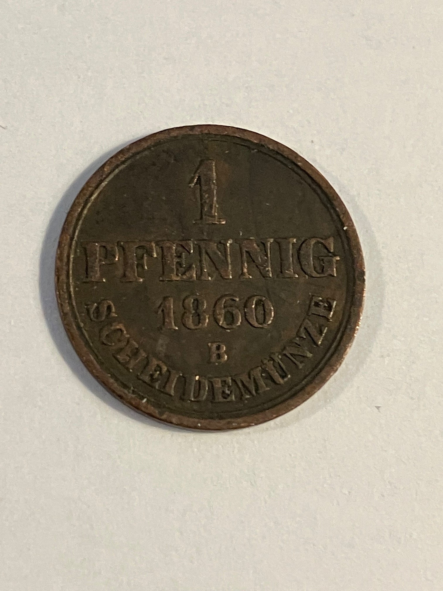 1 Pfennig 1860 B Scheidemunze 1860