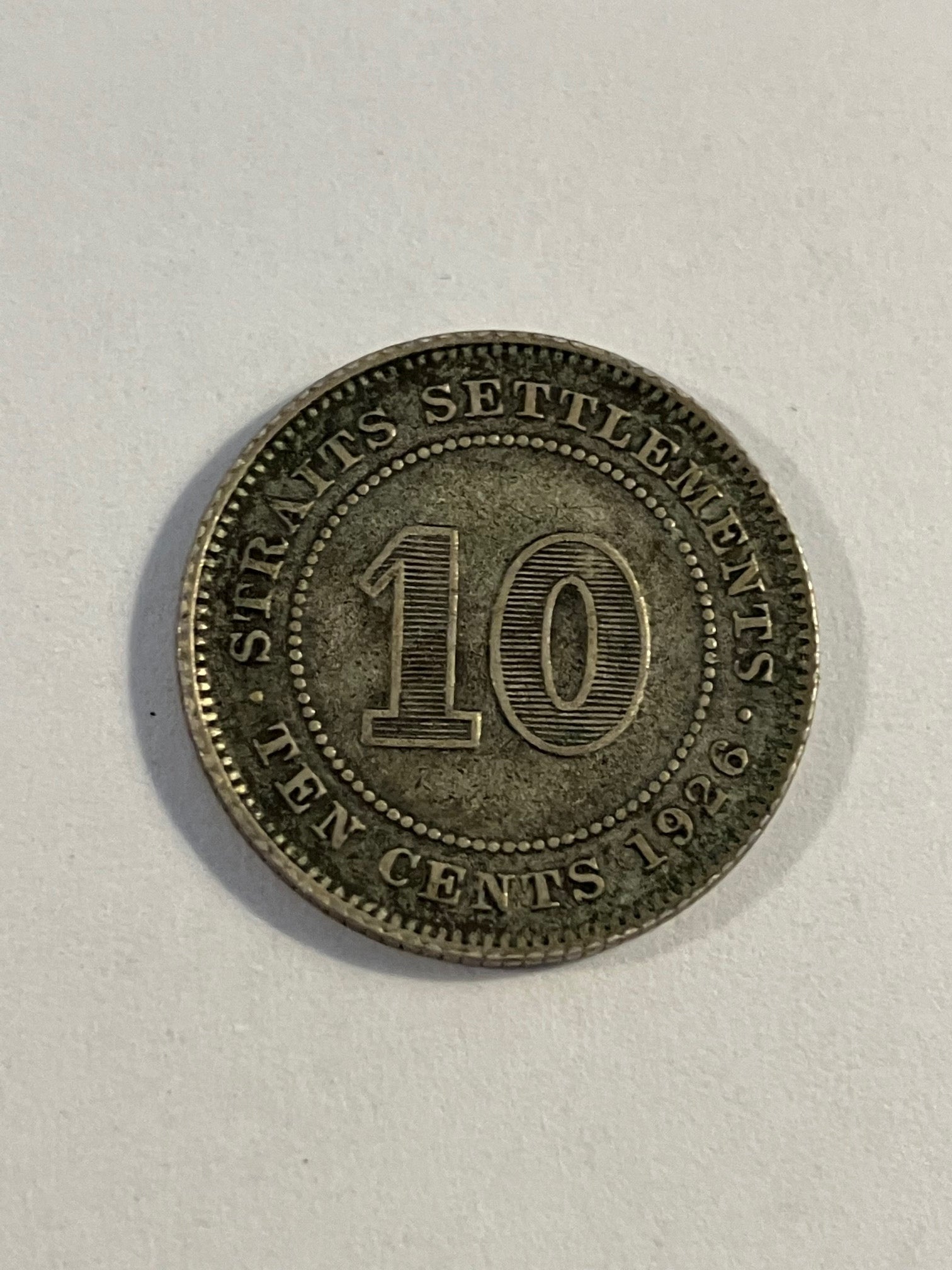 Ten Cents Straits Settlements 1926