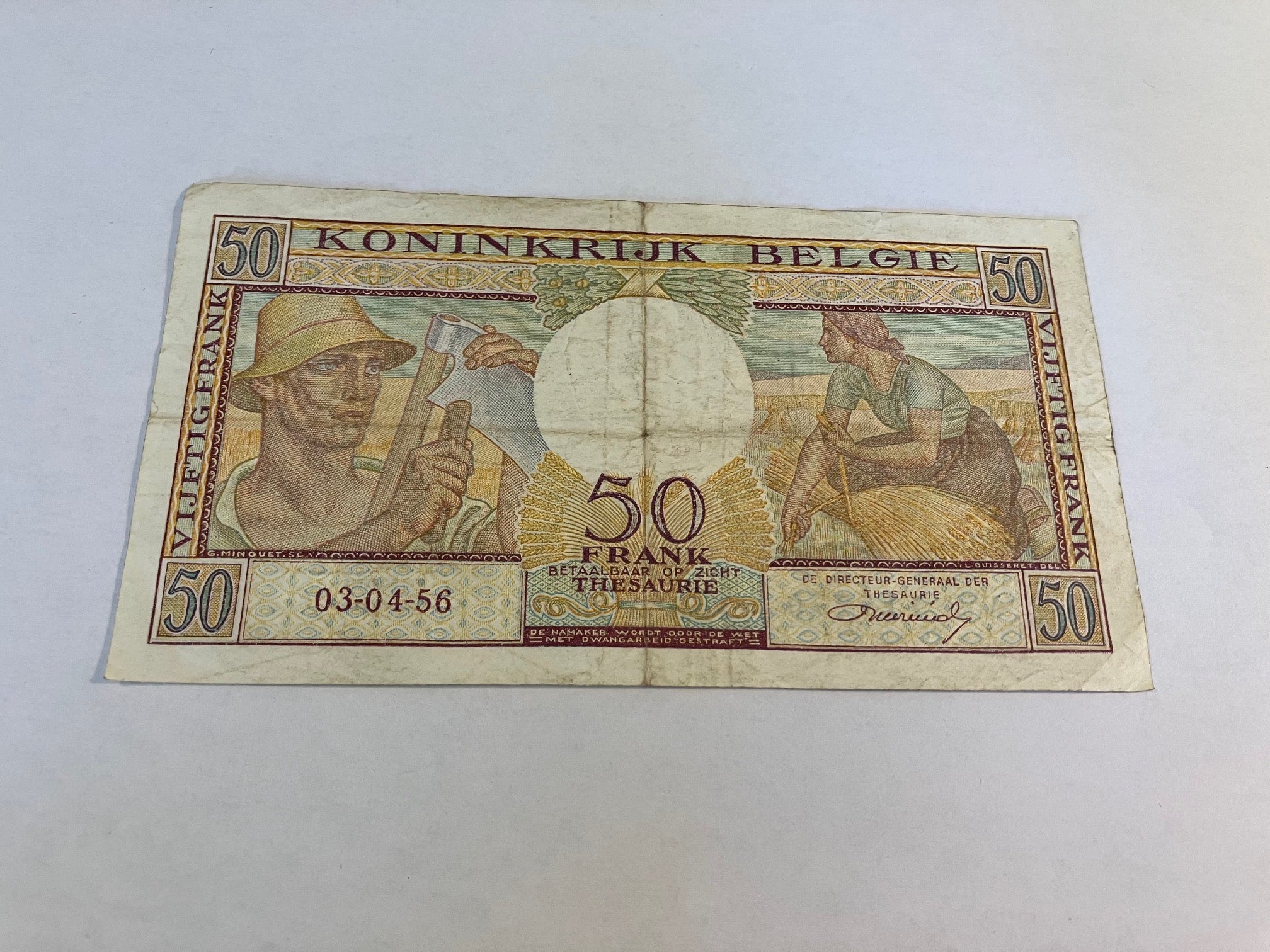 50 Francs Belgium 1956