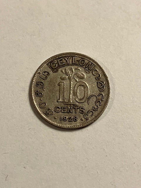 10 Cents Ceylon 1928