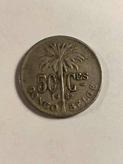 50 Centimes Belgian Congo 1925