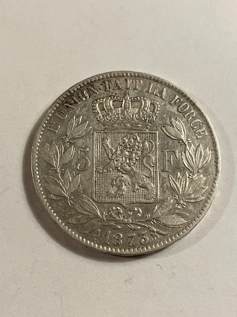 5 Francs Belgium 1873