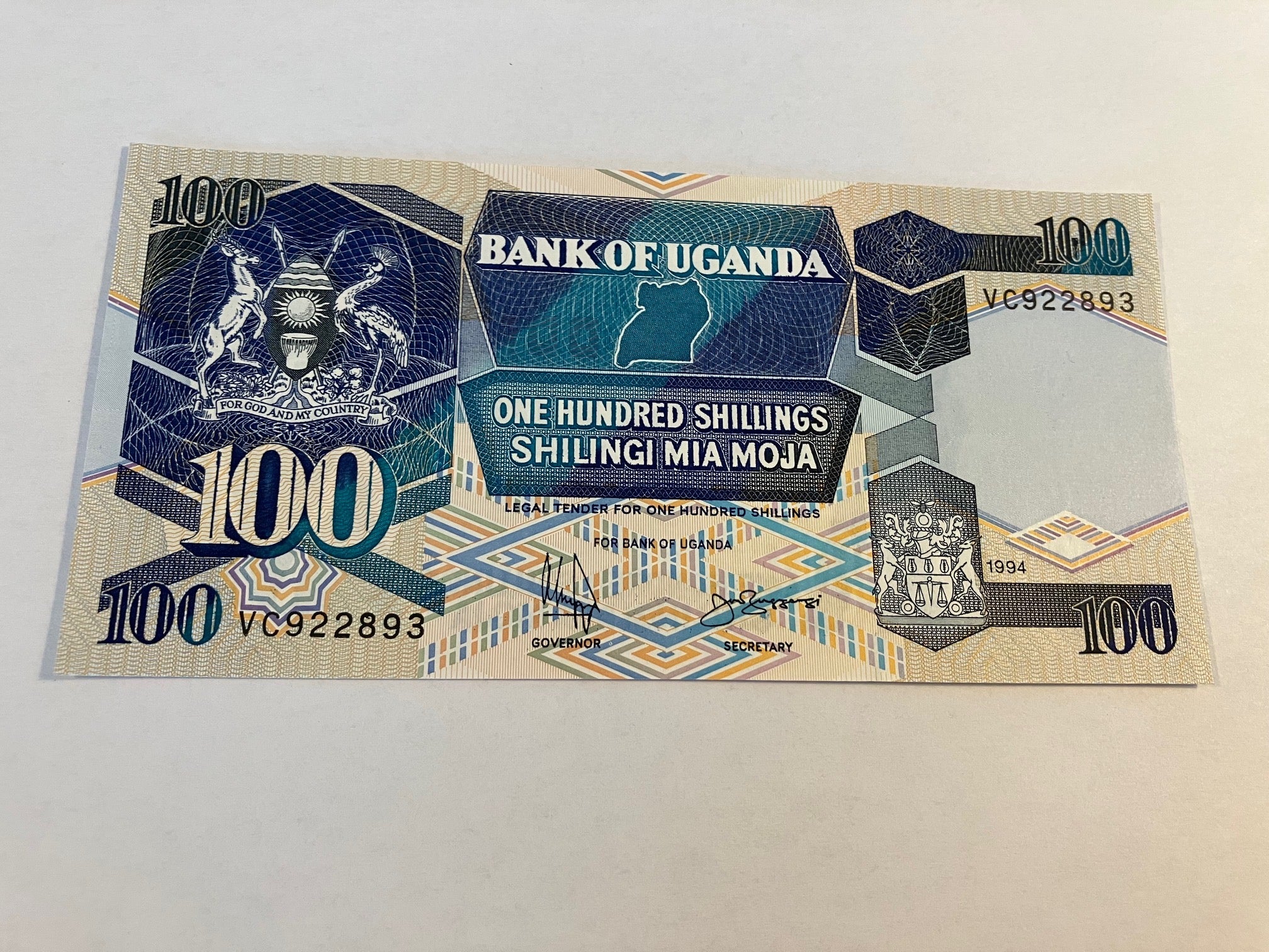 100 Shillings Uganda 1994